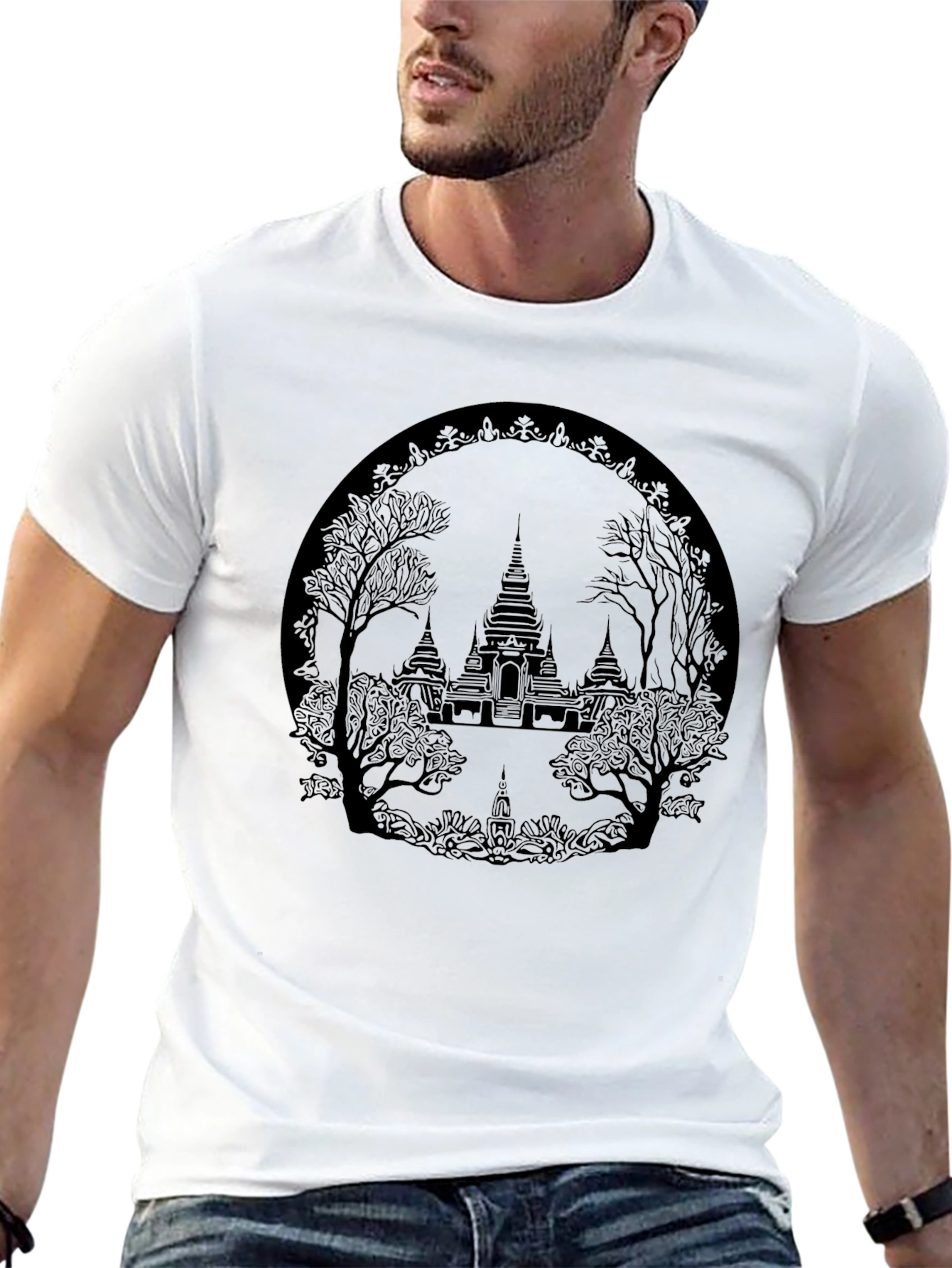 Black Temple Graphic T-Shirt