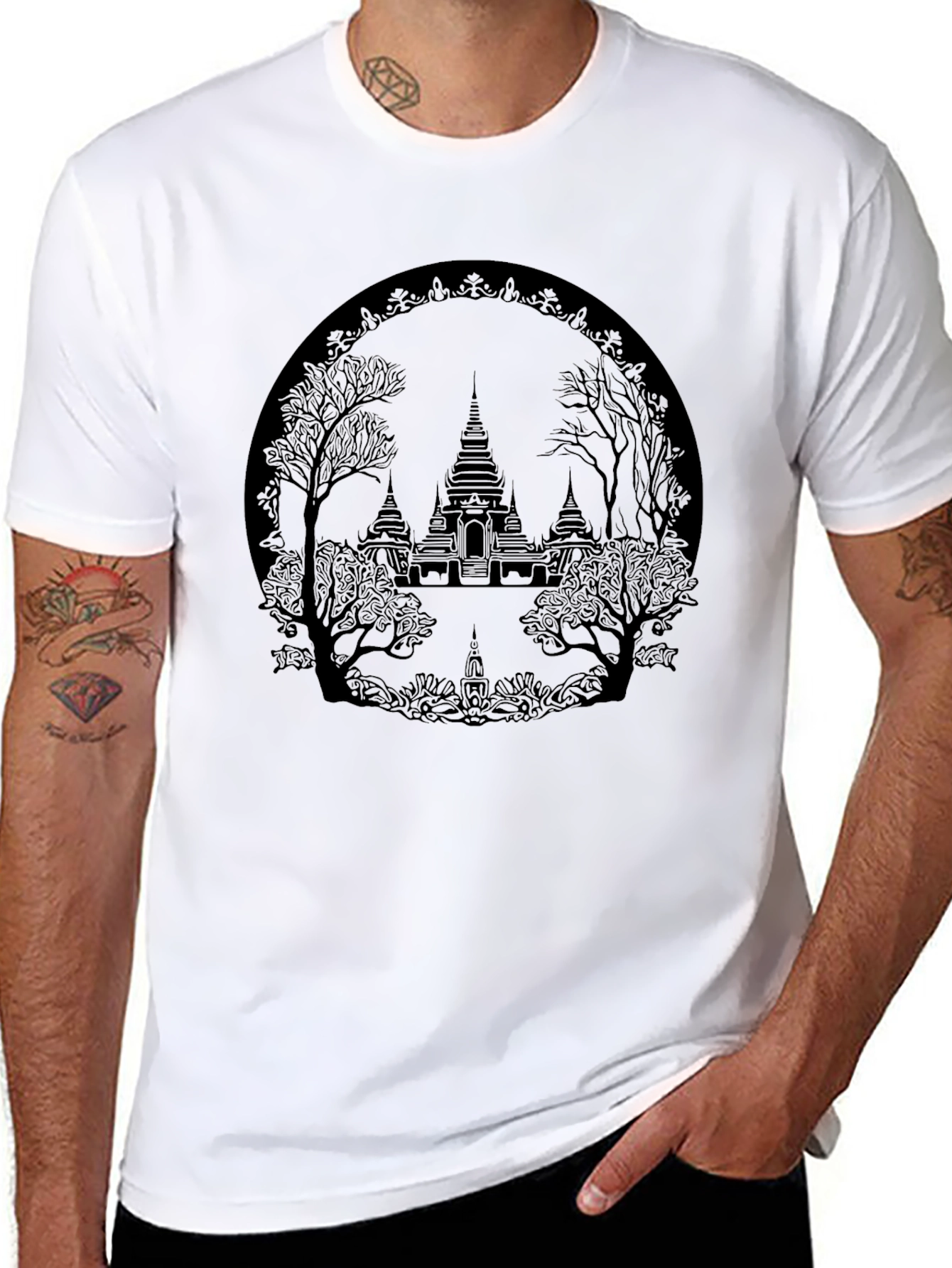 Black Temple Graphic T-Shirt