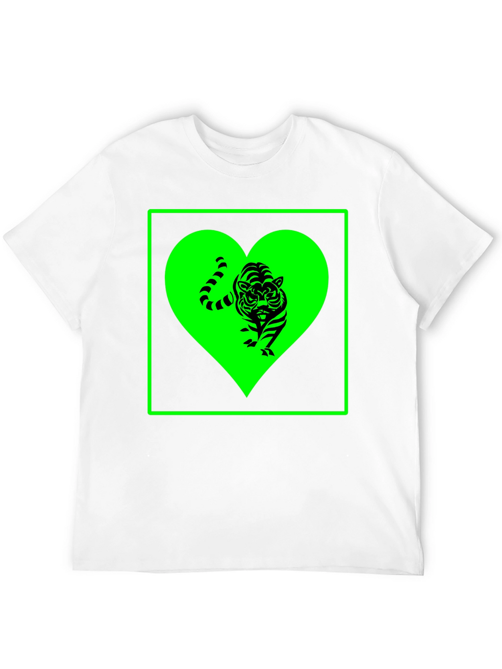 Tiger Heart Graphic Tee - Trendy Black T-Shirt