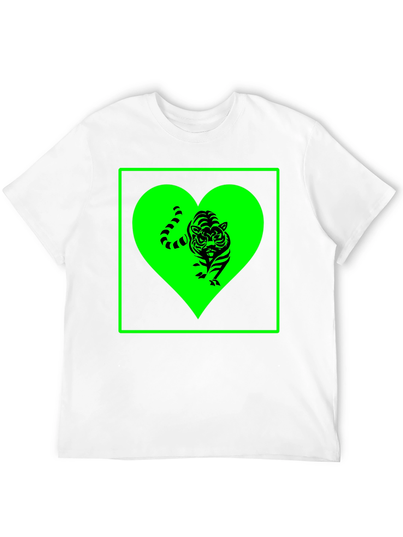 Tiger Heart Graphic Tee - Trendy Black T-Shirt