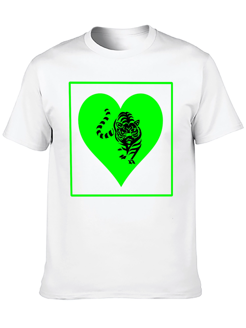 Tiger Heart Graphic Tee - Trendy Black T-Shirt