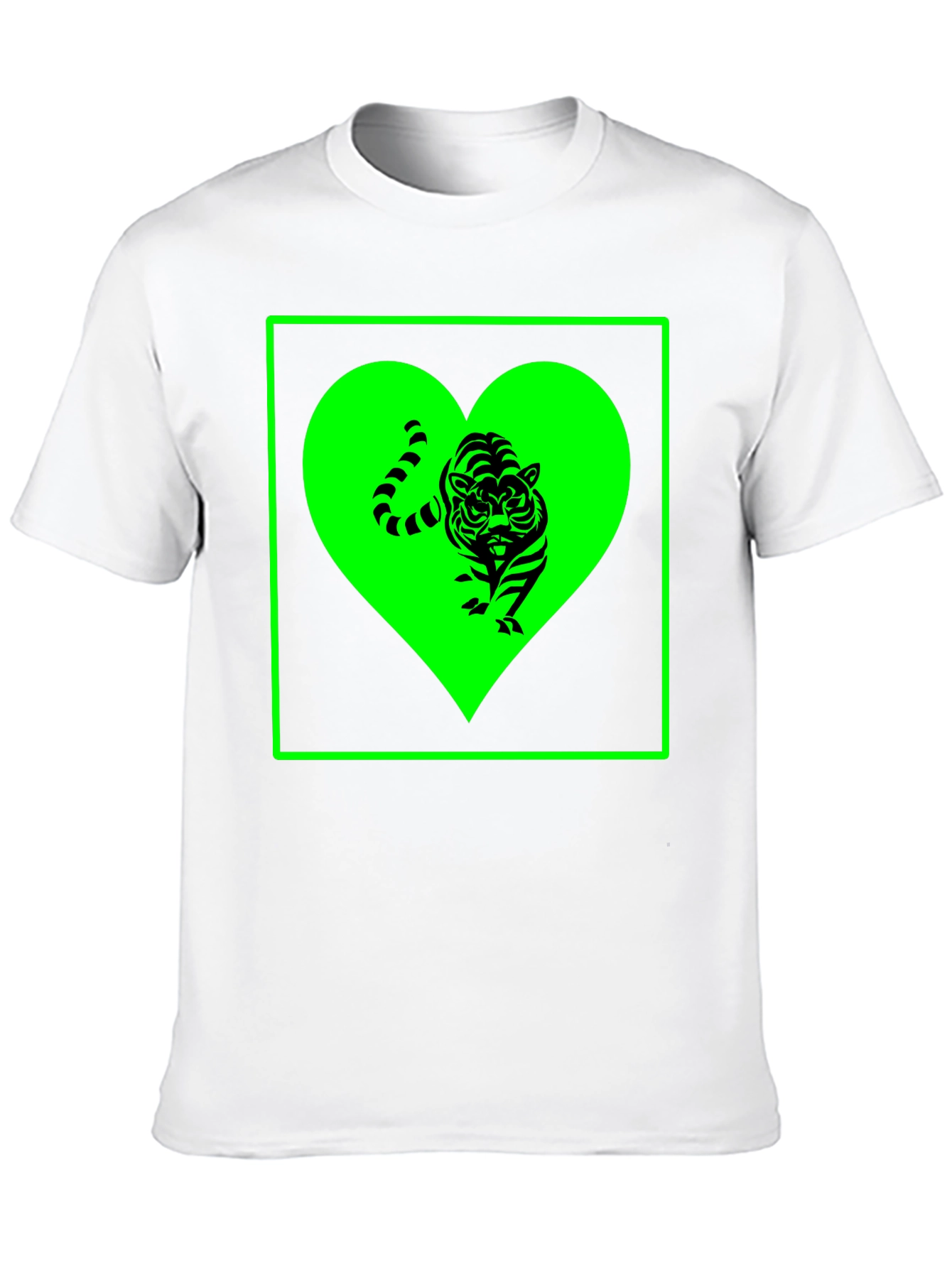 Tiger Heart Graphic Tee - Trendy Black T-Shirt