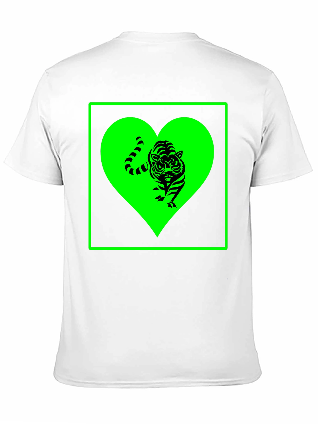 Tiger Heart Graphic Tee - Trendy Black T-Shirt