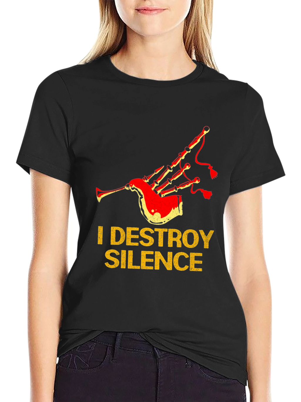 I Destroy Silence Bagpipe T-Shirt