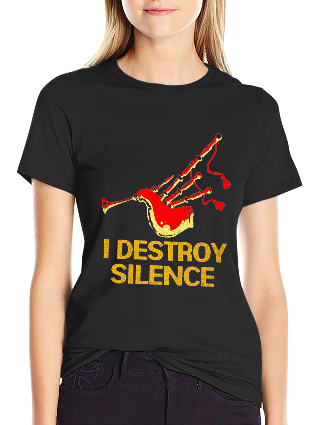 I Destroy Silence Bagpipe T-Shirt