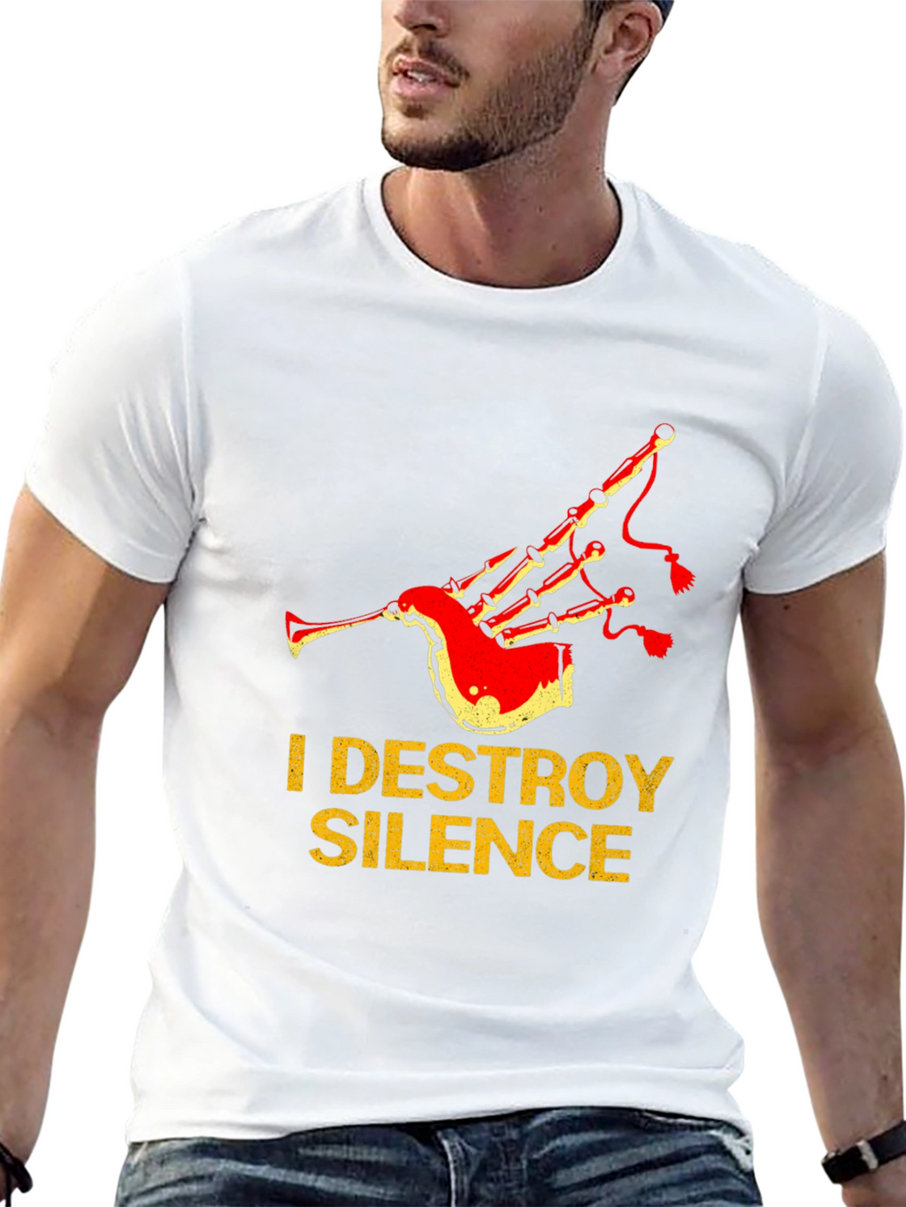 I Destroy Silence Bagpipe T-Shirt
