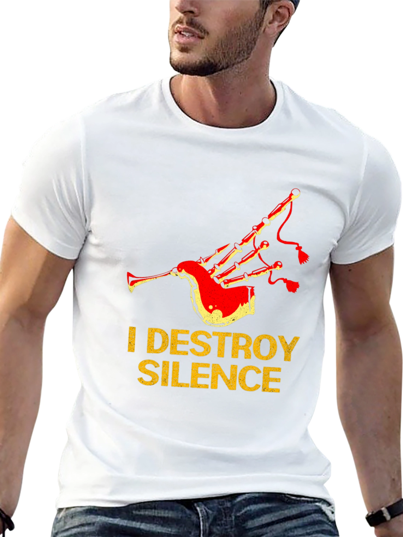 I Destroy Silence Bagpipe T-Shirt