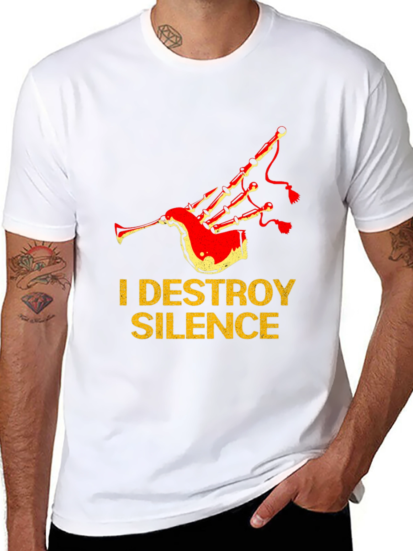I Destroy Silence Bagpipe T-Shirt