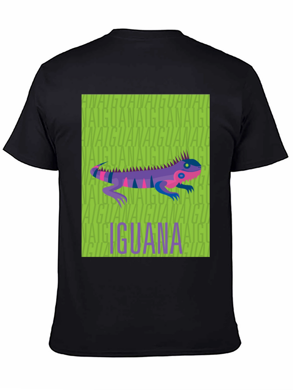 Iguana Graphic Print Black T-Shirt
