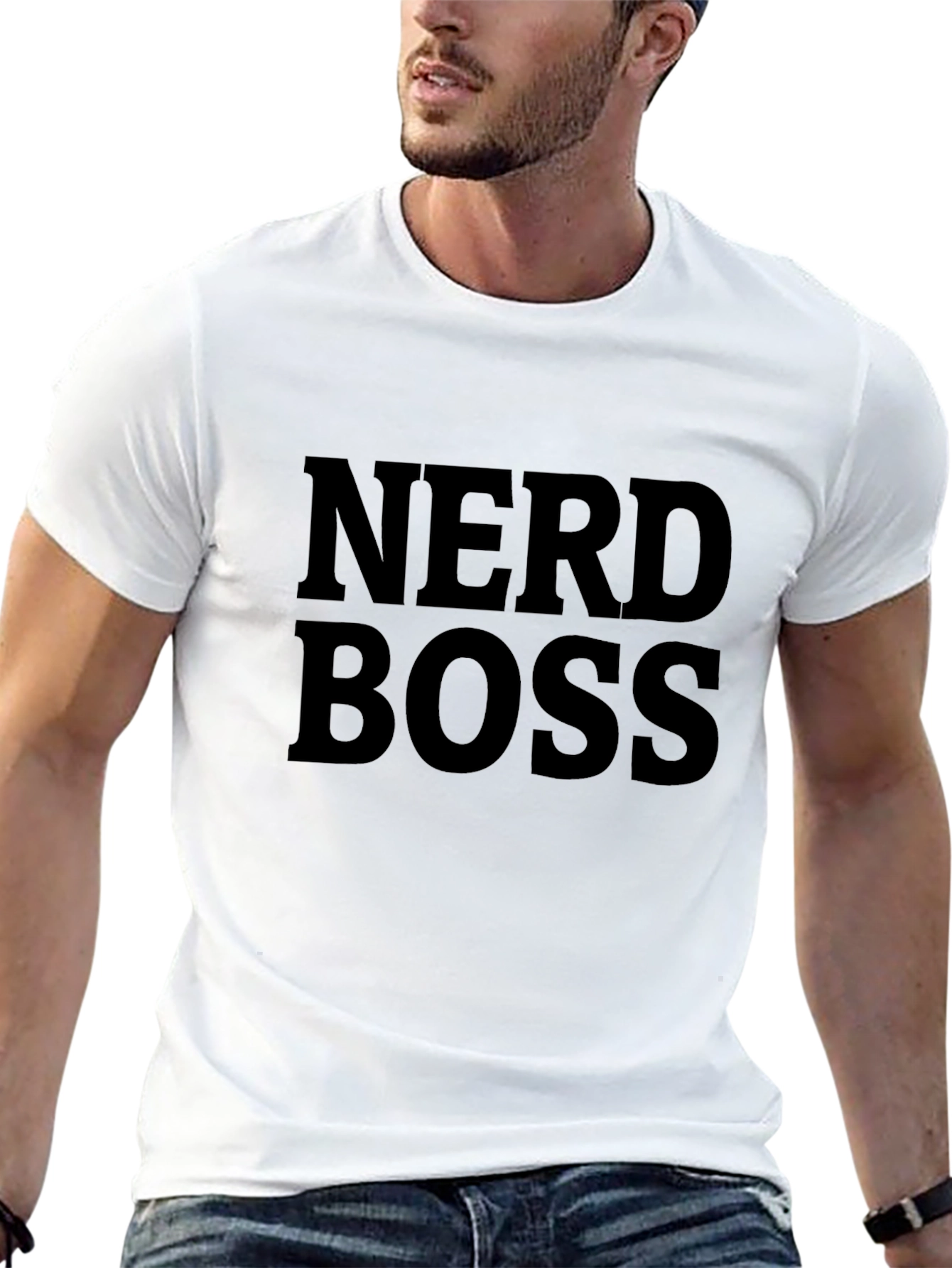 Nerd Boss Black Graphic T-Shirt