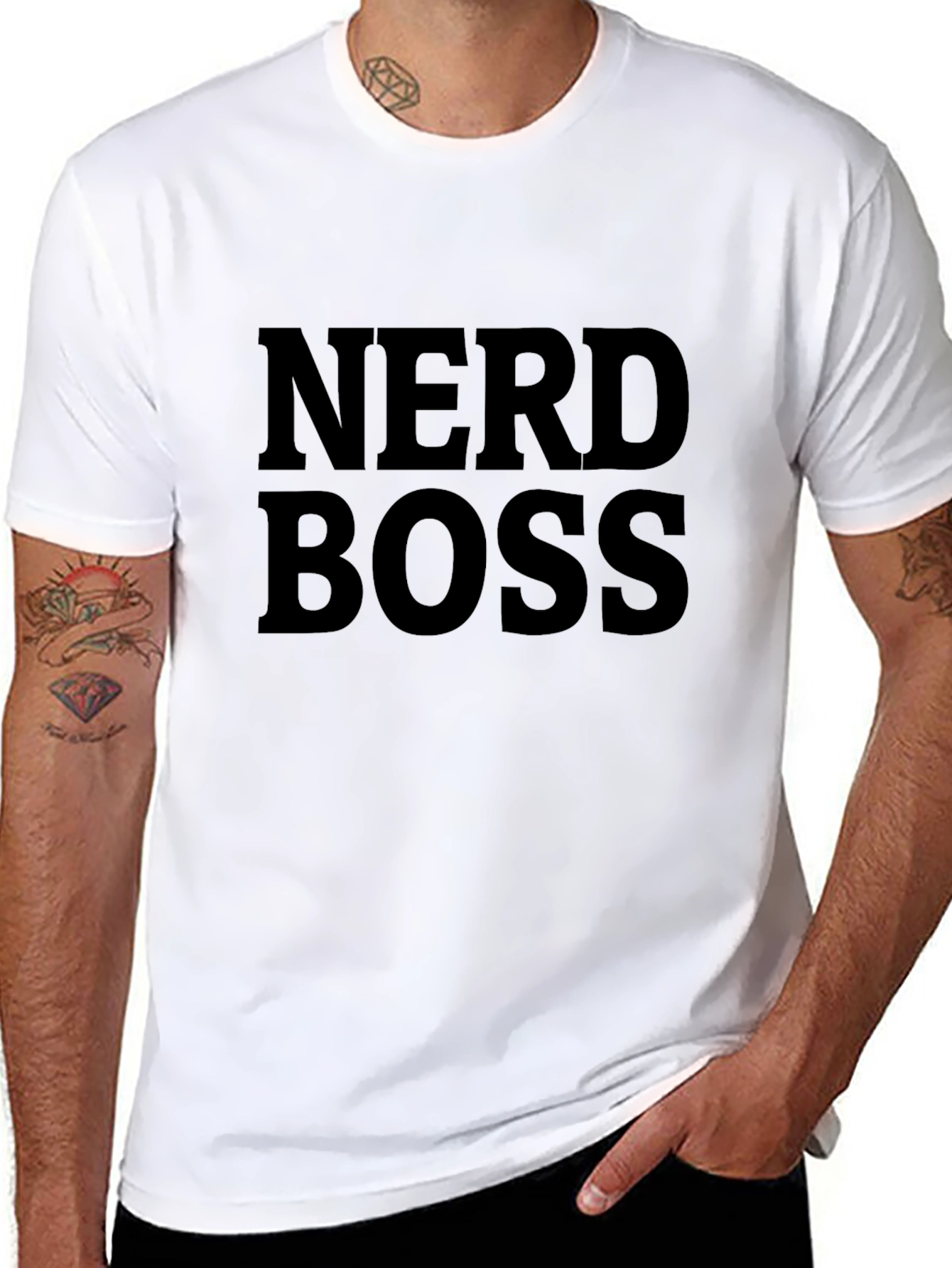 Nerd Boss Black Graphic T-Shirt
