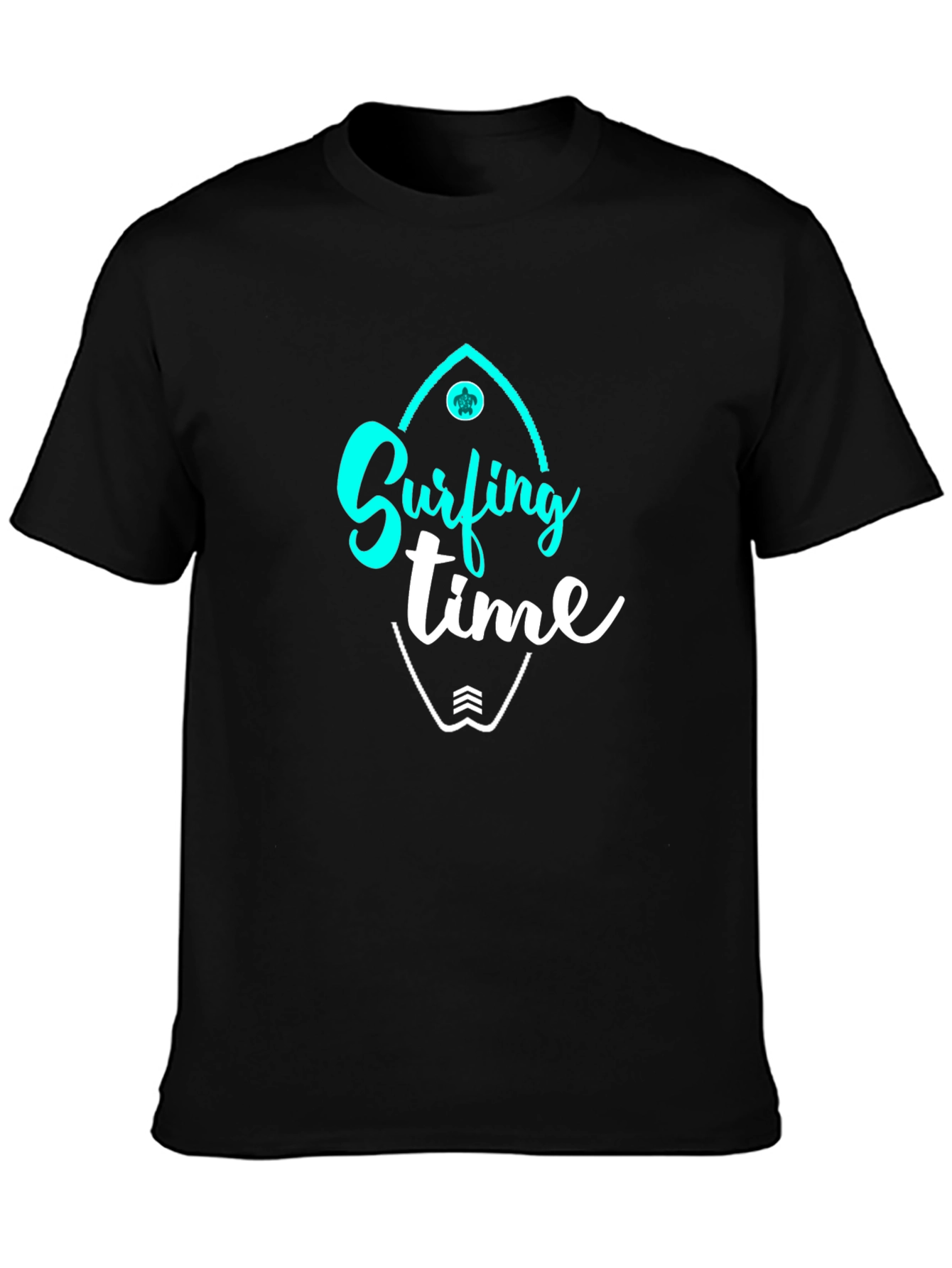 Surfing Time Black Graphic Tee