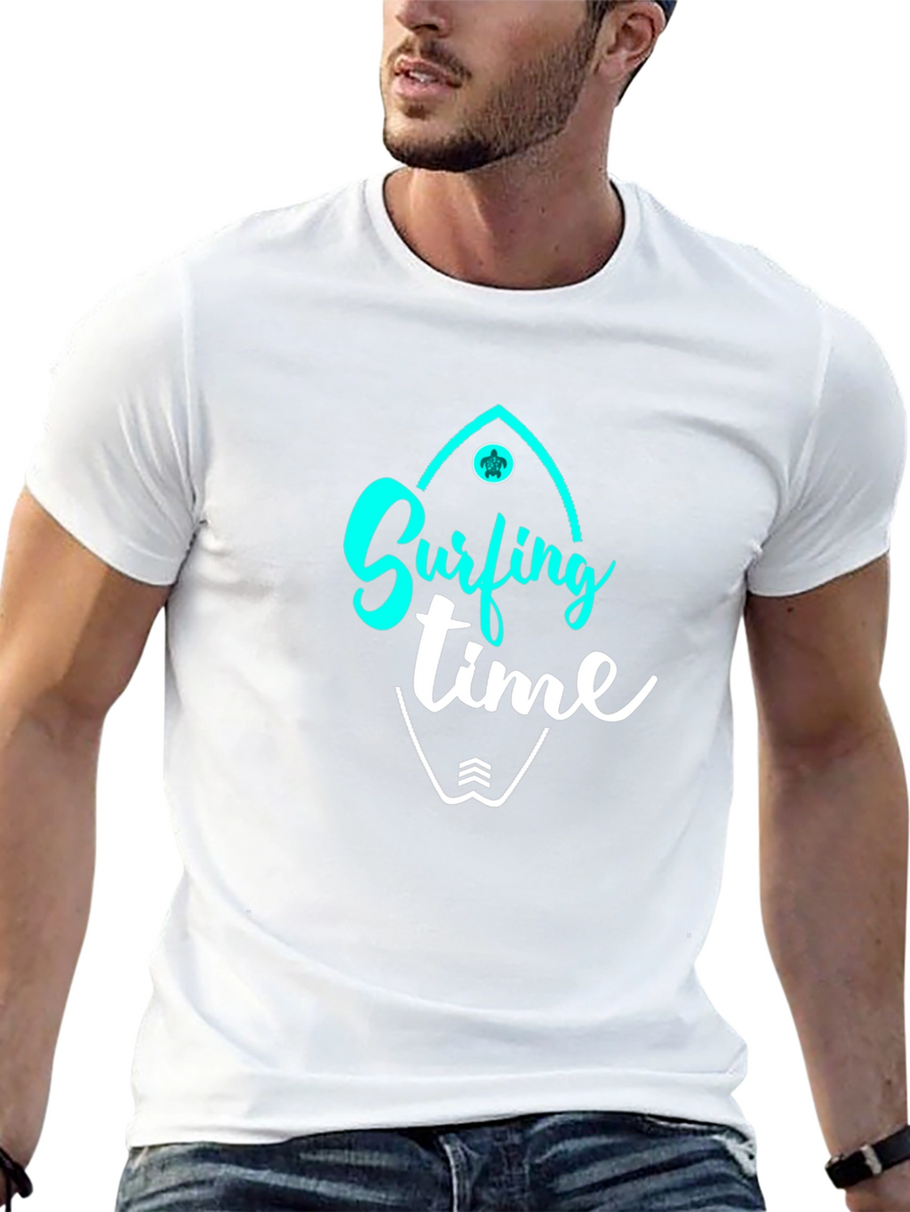 Surfing Time Black Graphic Tee