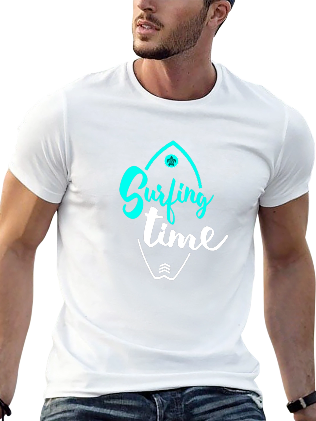 Surfing Time Black Graphic Tee