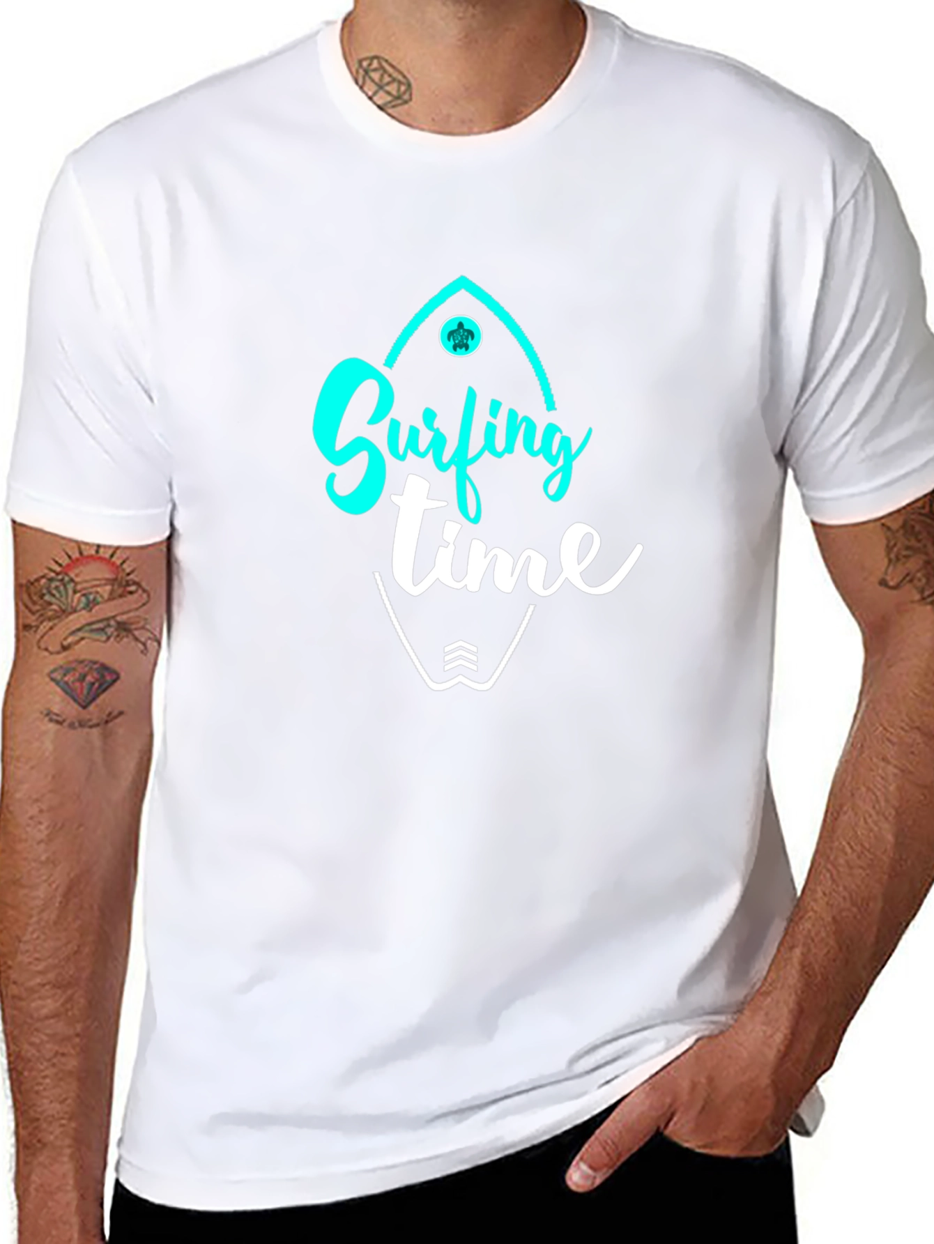 Surfing Time Black Graphic Tee