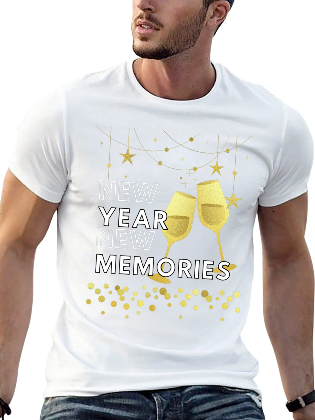 New Year New Memories Graphic Tee - Black