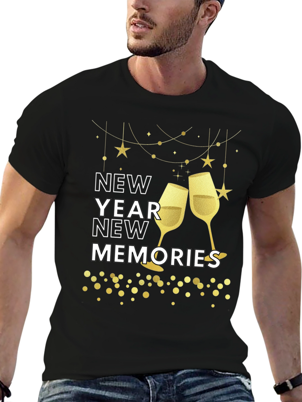New Year New Memories Graphic Tee - Black