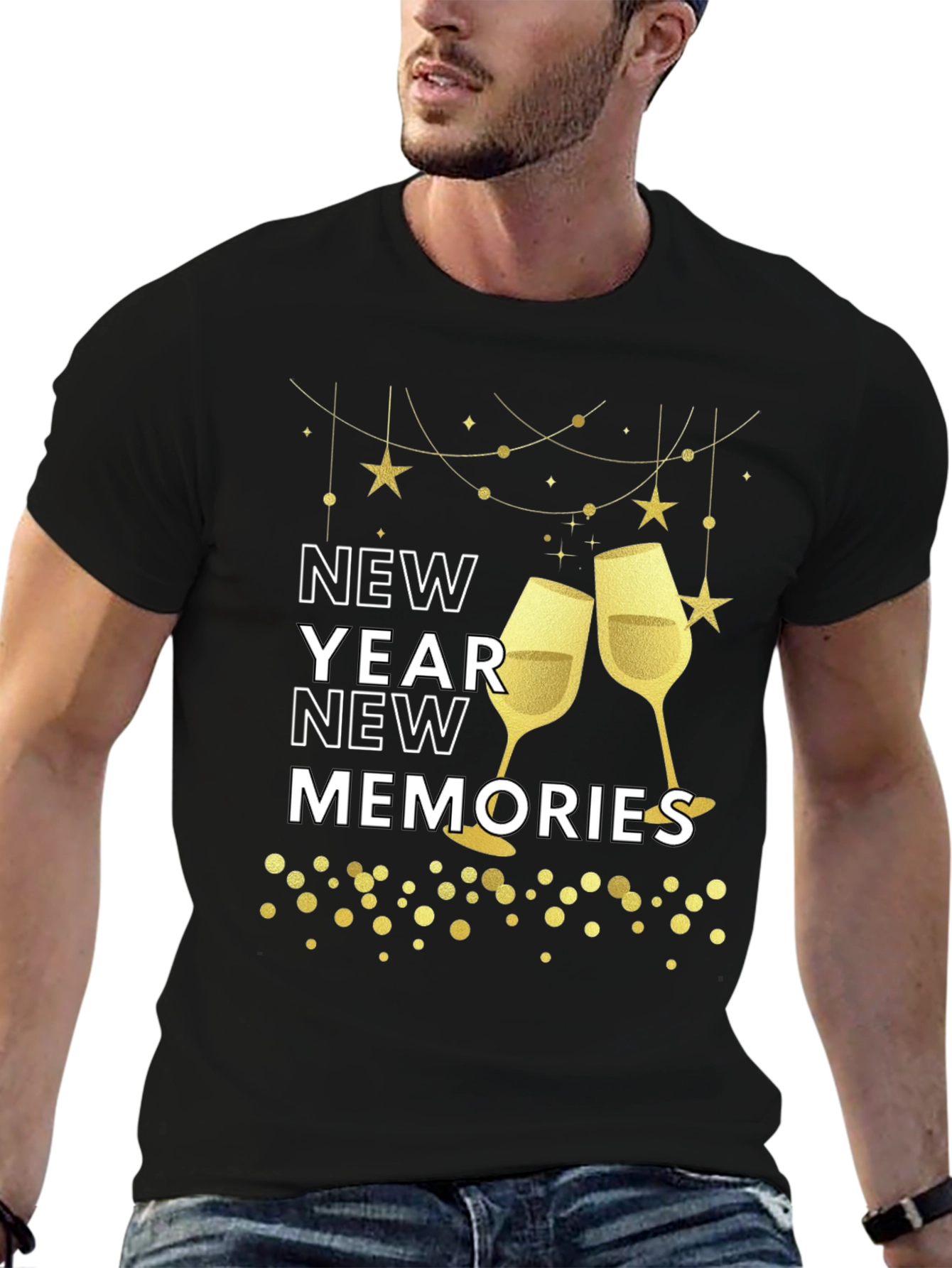 New Year New Memories Graphic Tee - Black