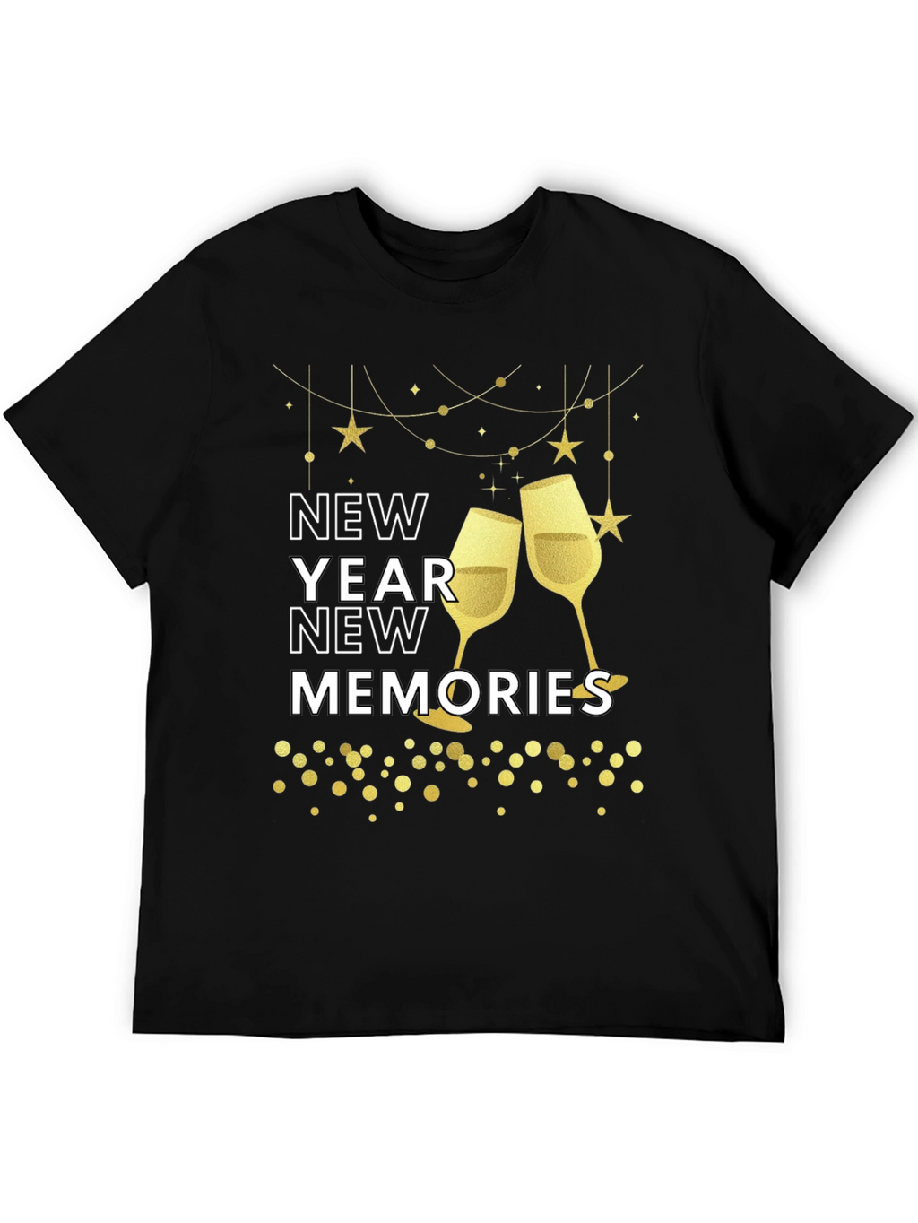 New Year New Memories Graphic Tee - Black