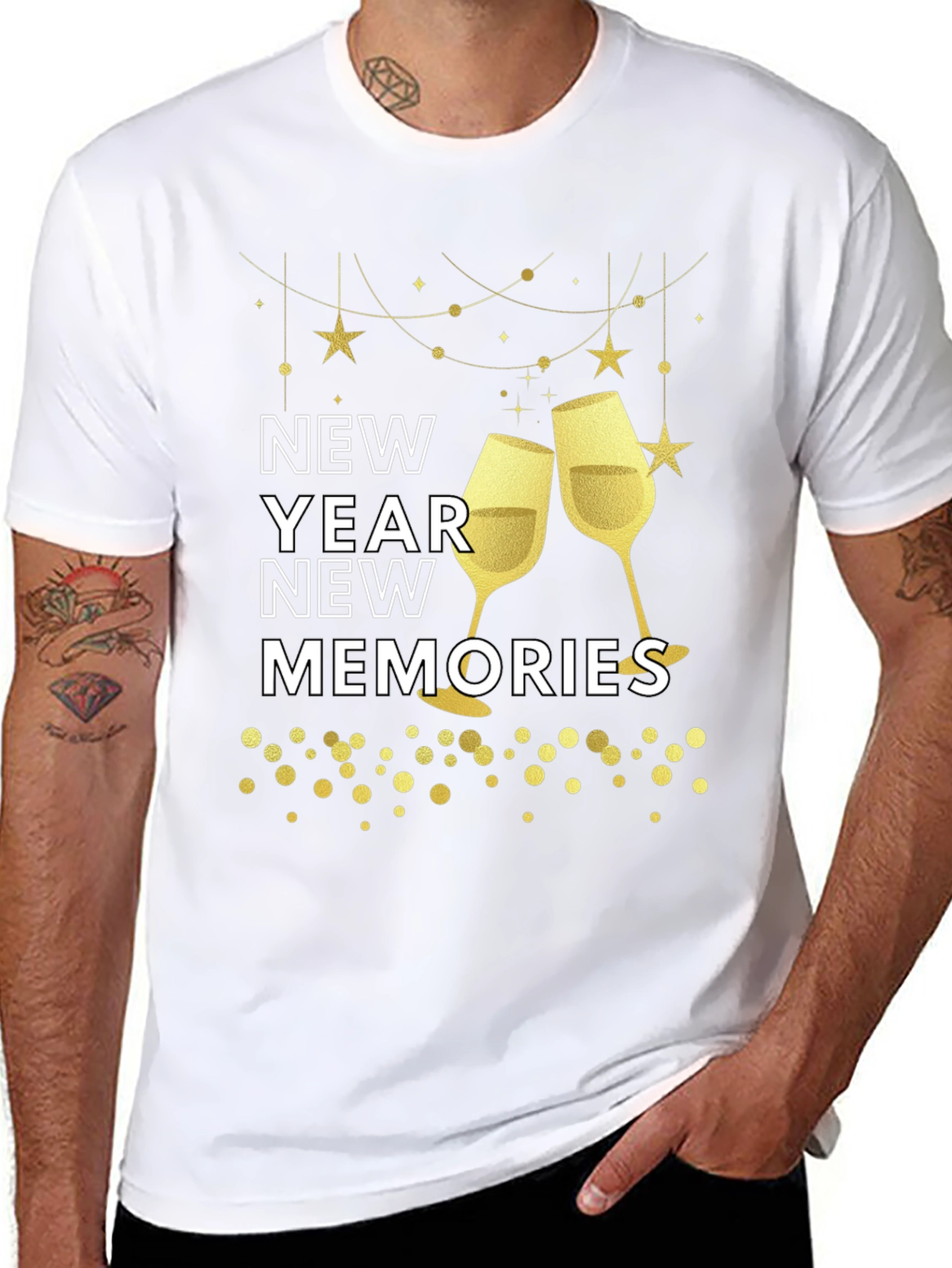 New Year New Memories Graphic Tee - Black