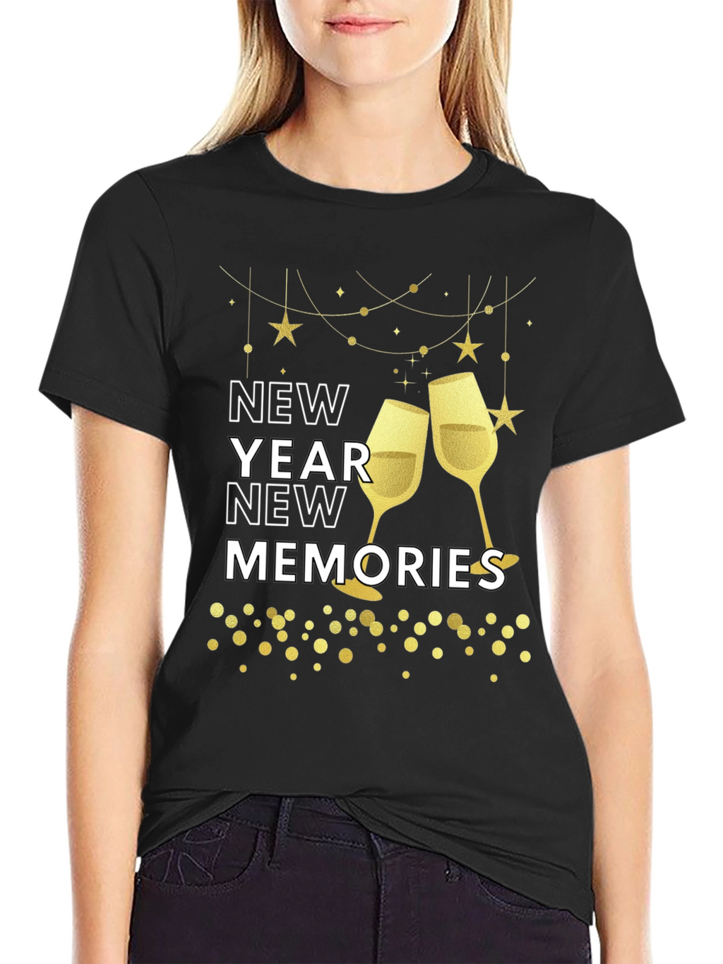 New Year New Memories Graphic Tee - Black