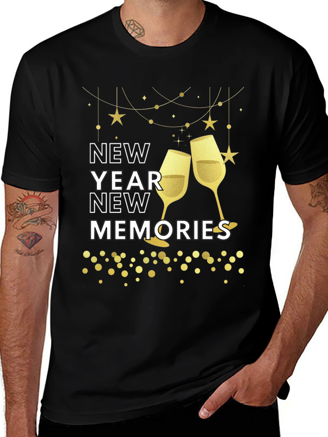New Year New Memories Graphic Tee - Black