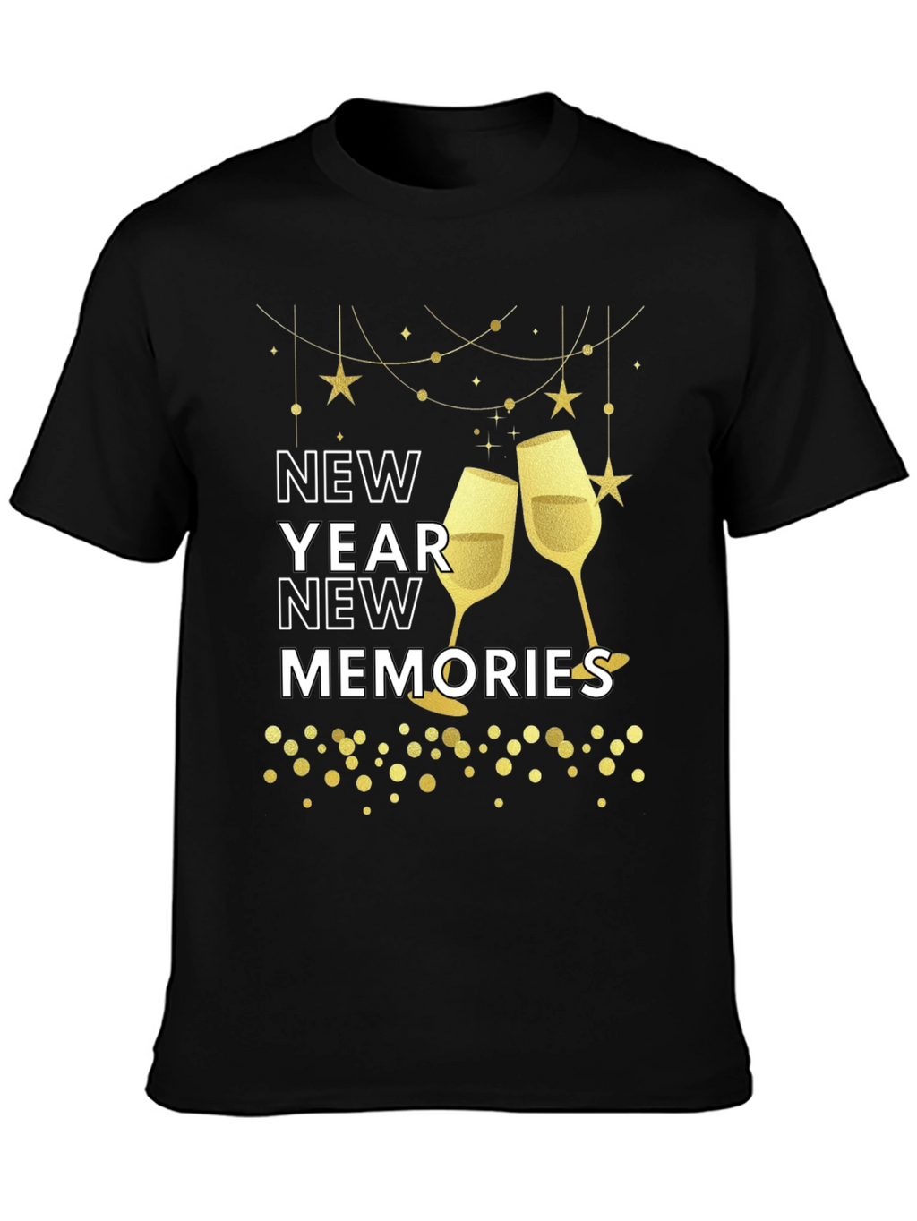 New Year New Memories Graphic Tee - Black