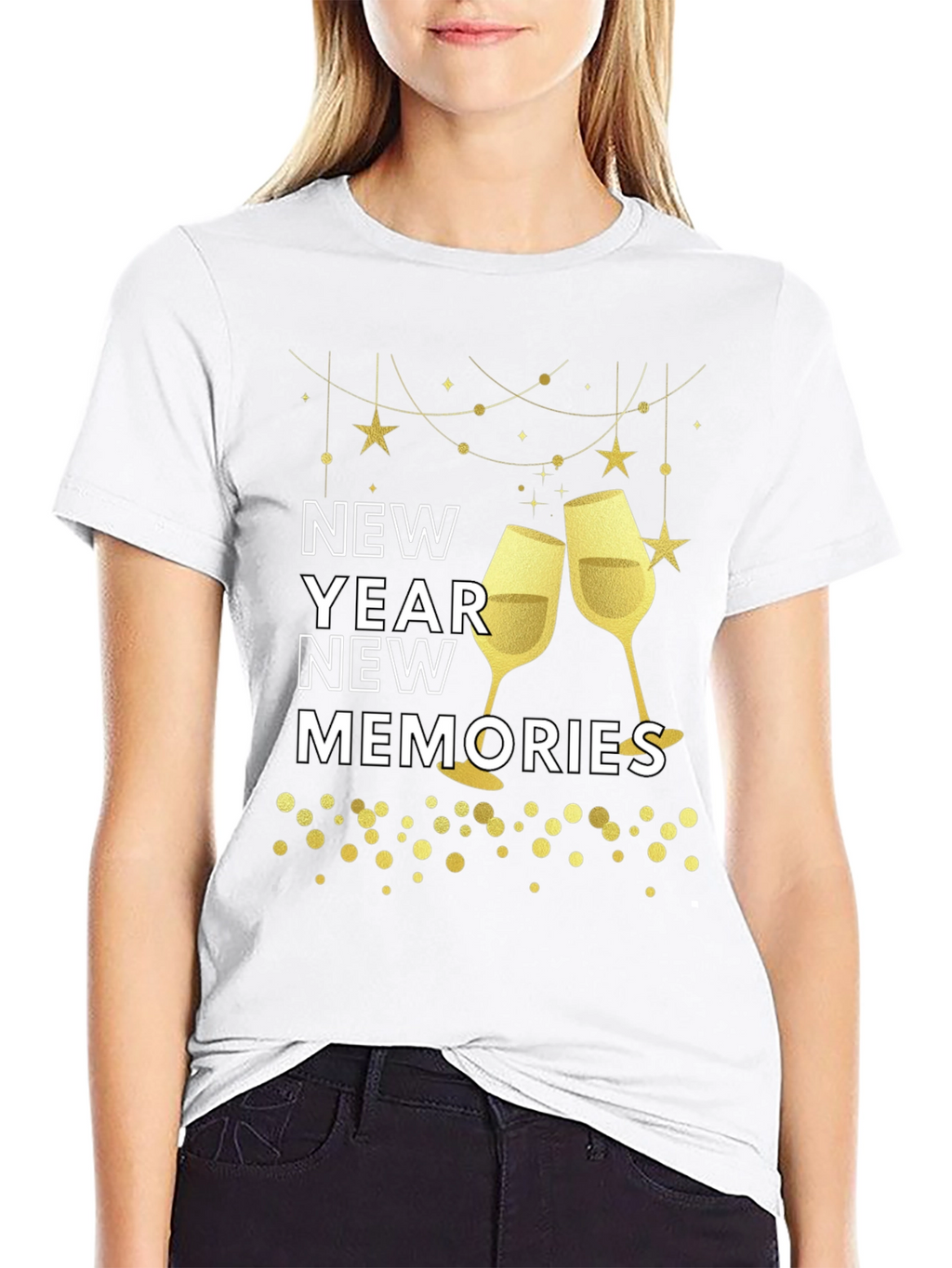 New Year New Memories Graphic Tee - Black