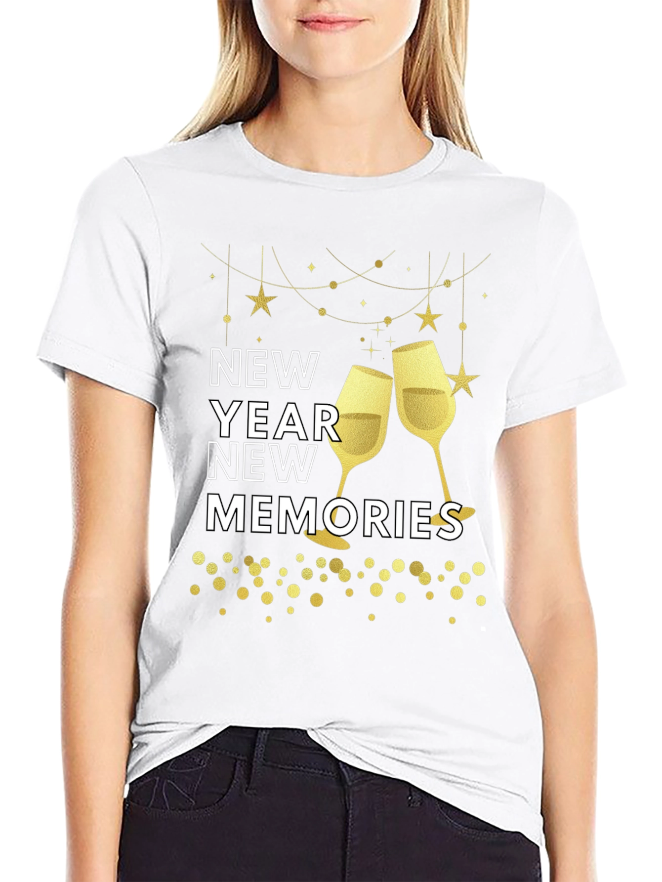 New Year New Memories Graphic Tee - Black