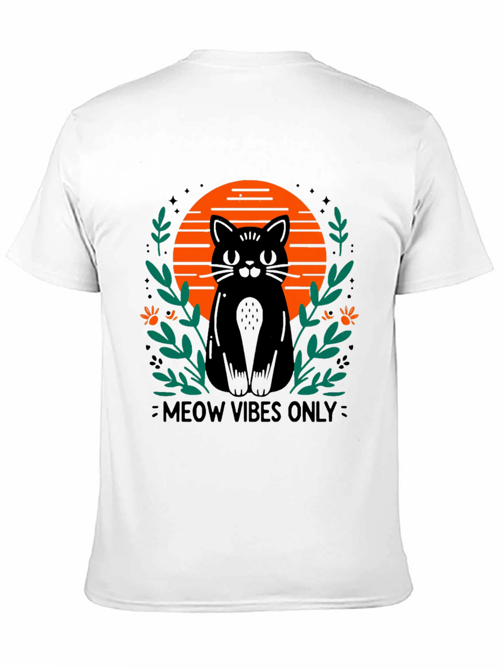 Meow Vibes Only Cat Graphic T-Shirt