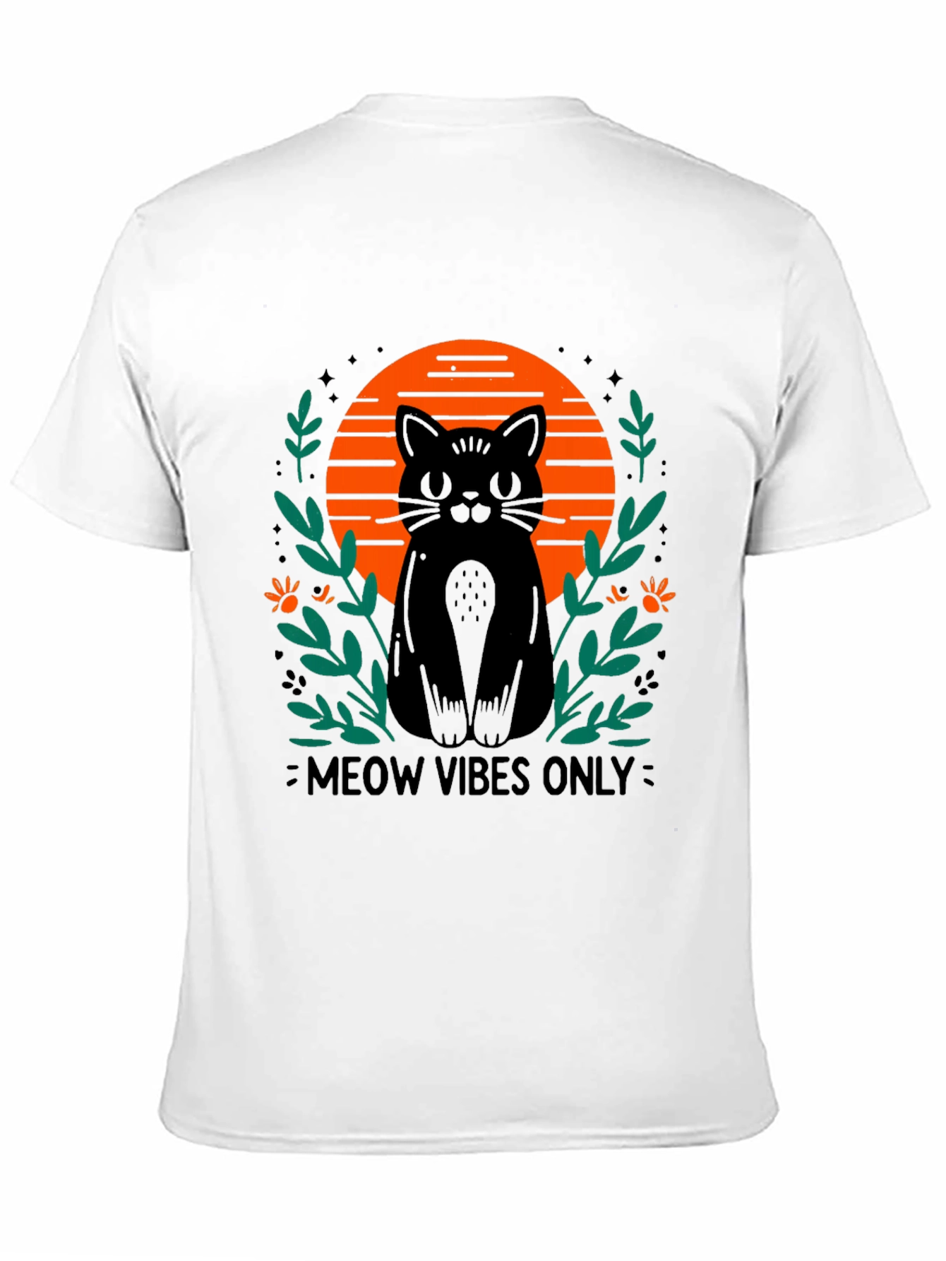 Meow Vibes Only Cat Graphic T-Shirt