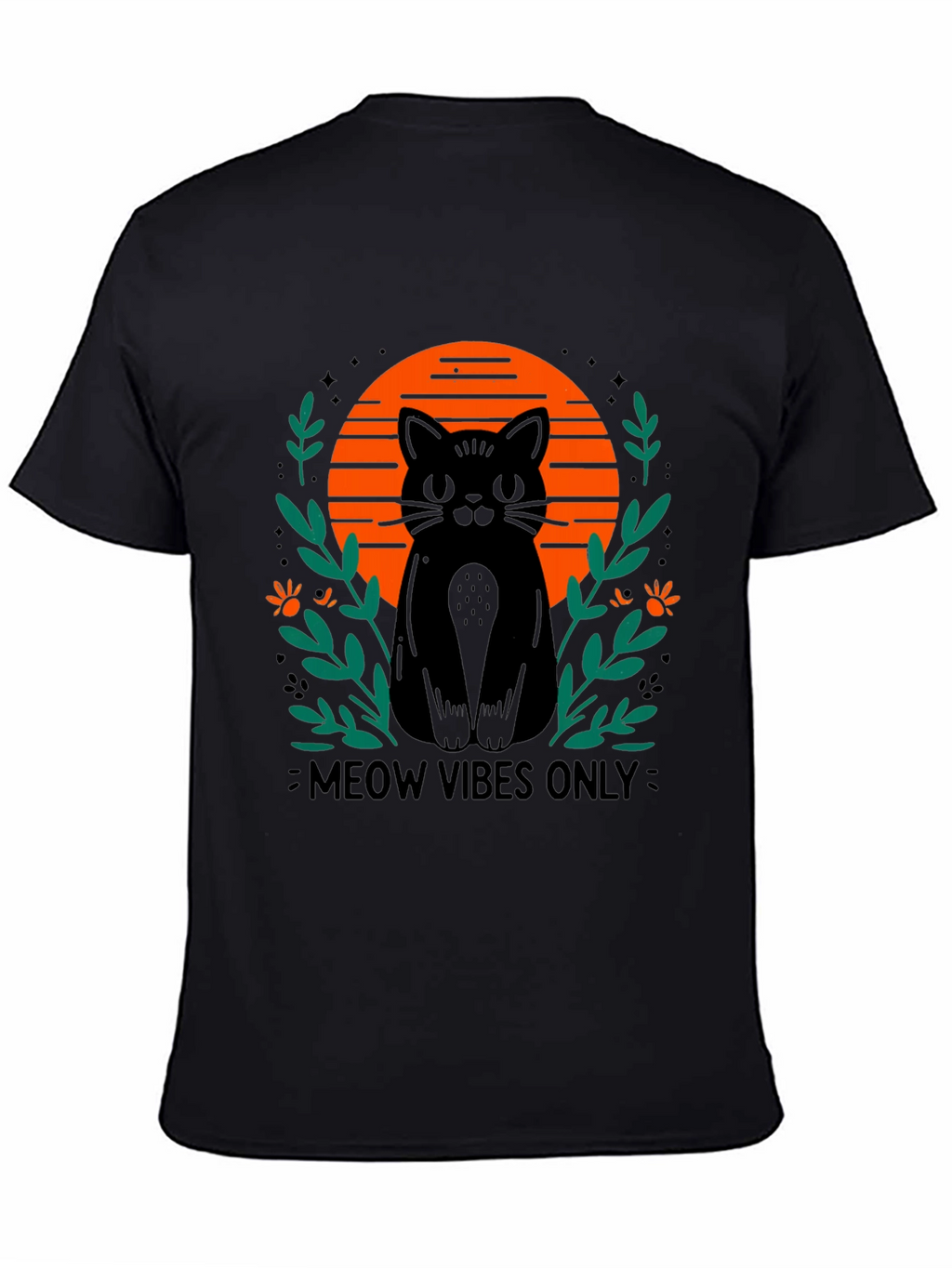Meow Vibes Only Cat Graphic T-Shirt