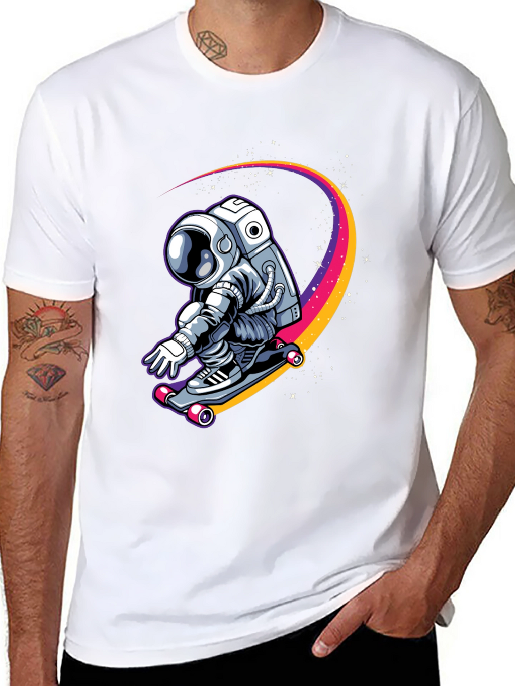 Astronaut Skateboarder Graphic Tee