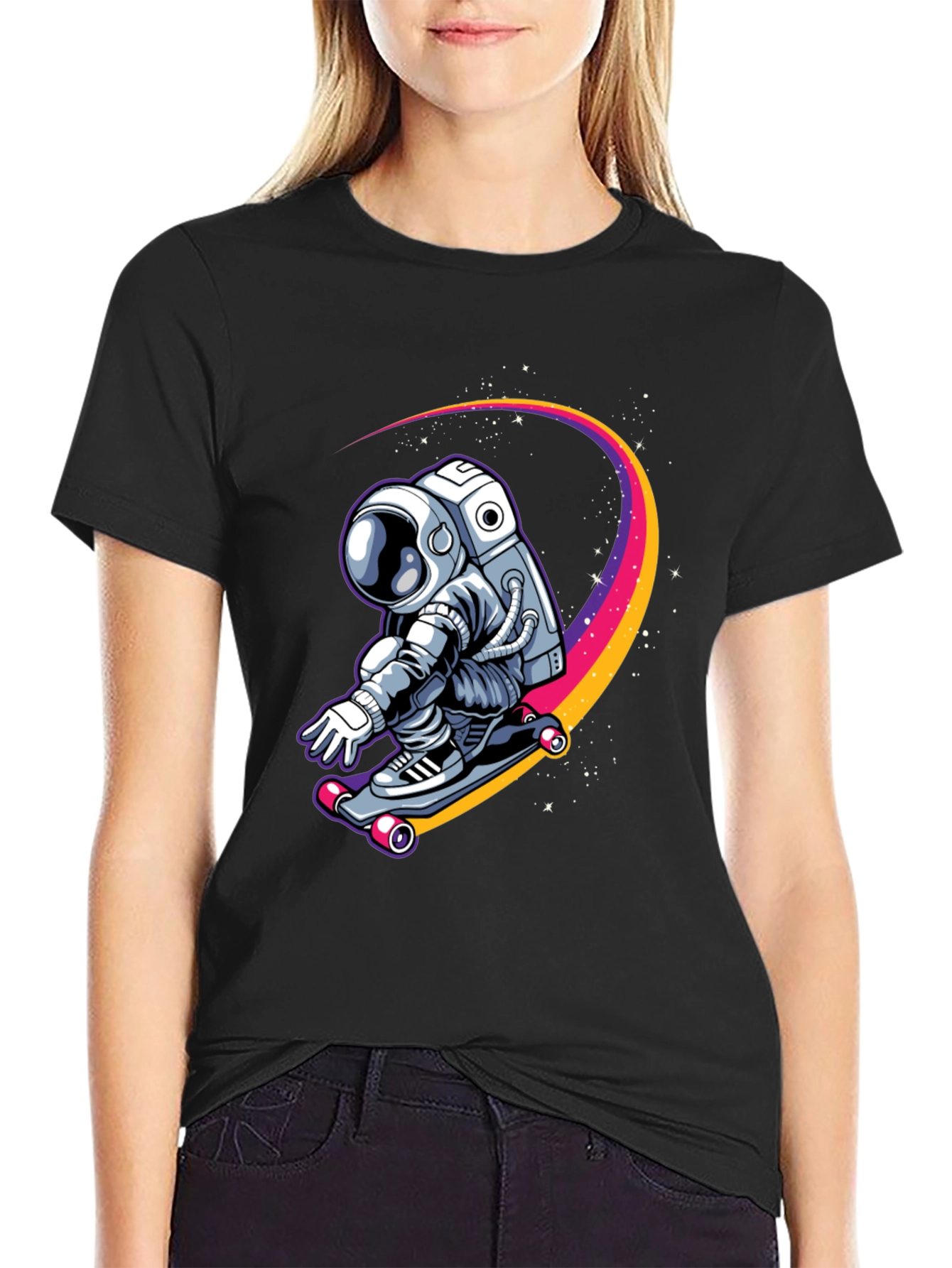 Astronaut Skateboarder Graphic Tee