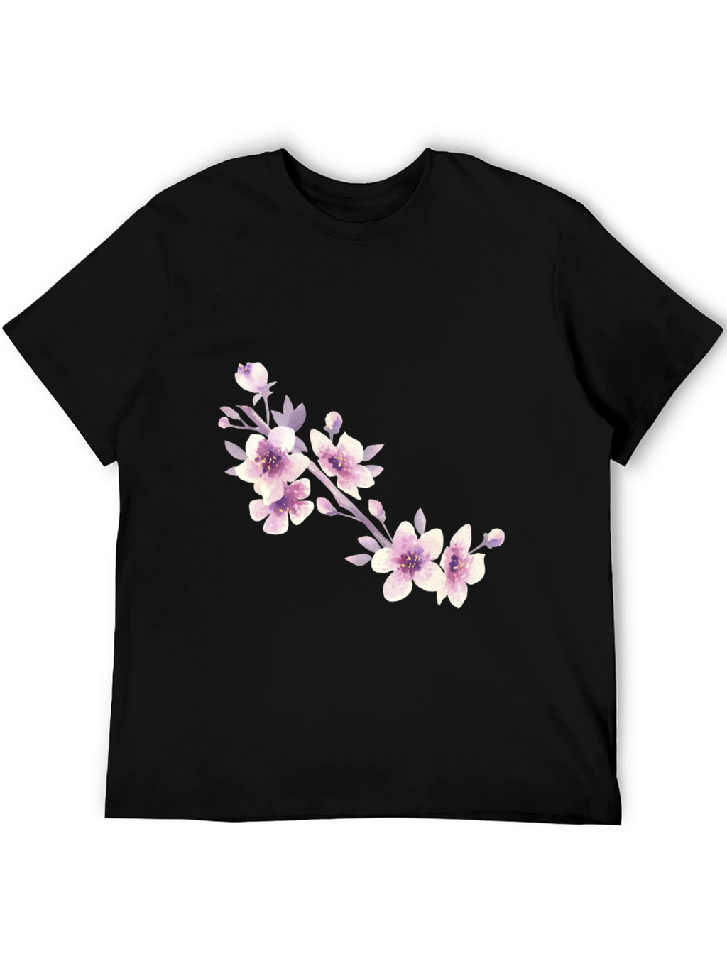 Floral Branch Black T-Shirt