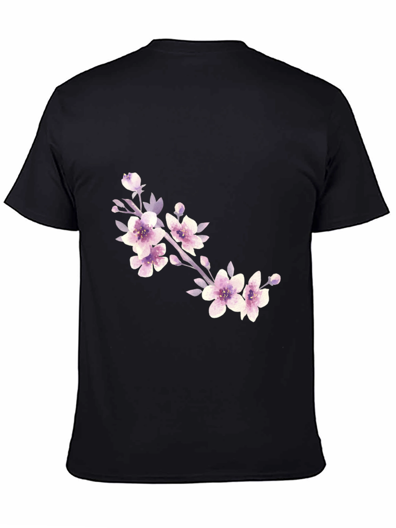 Floral Branch Black T-Shirt