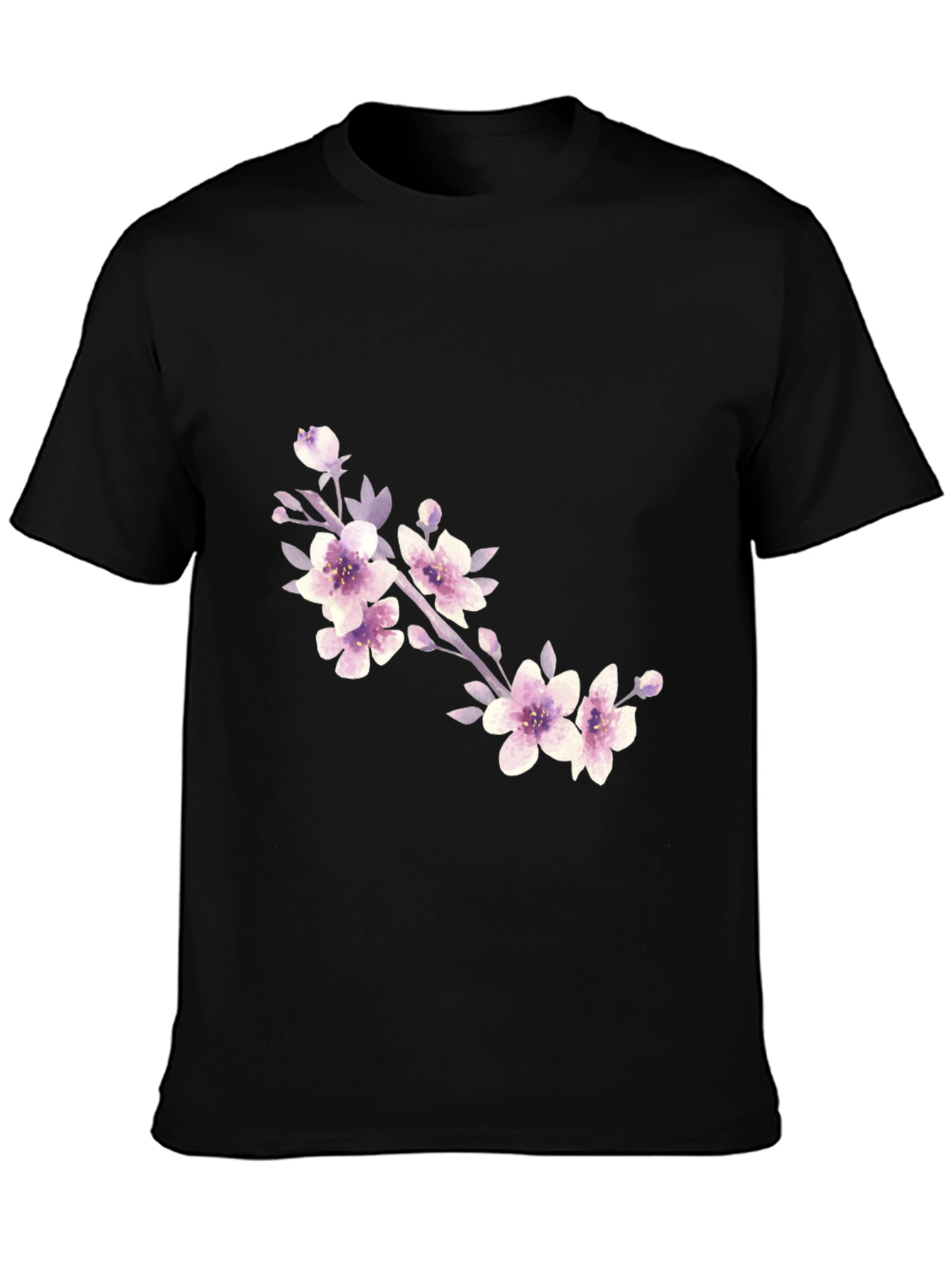 Floral Branch Black T-Shirt