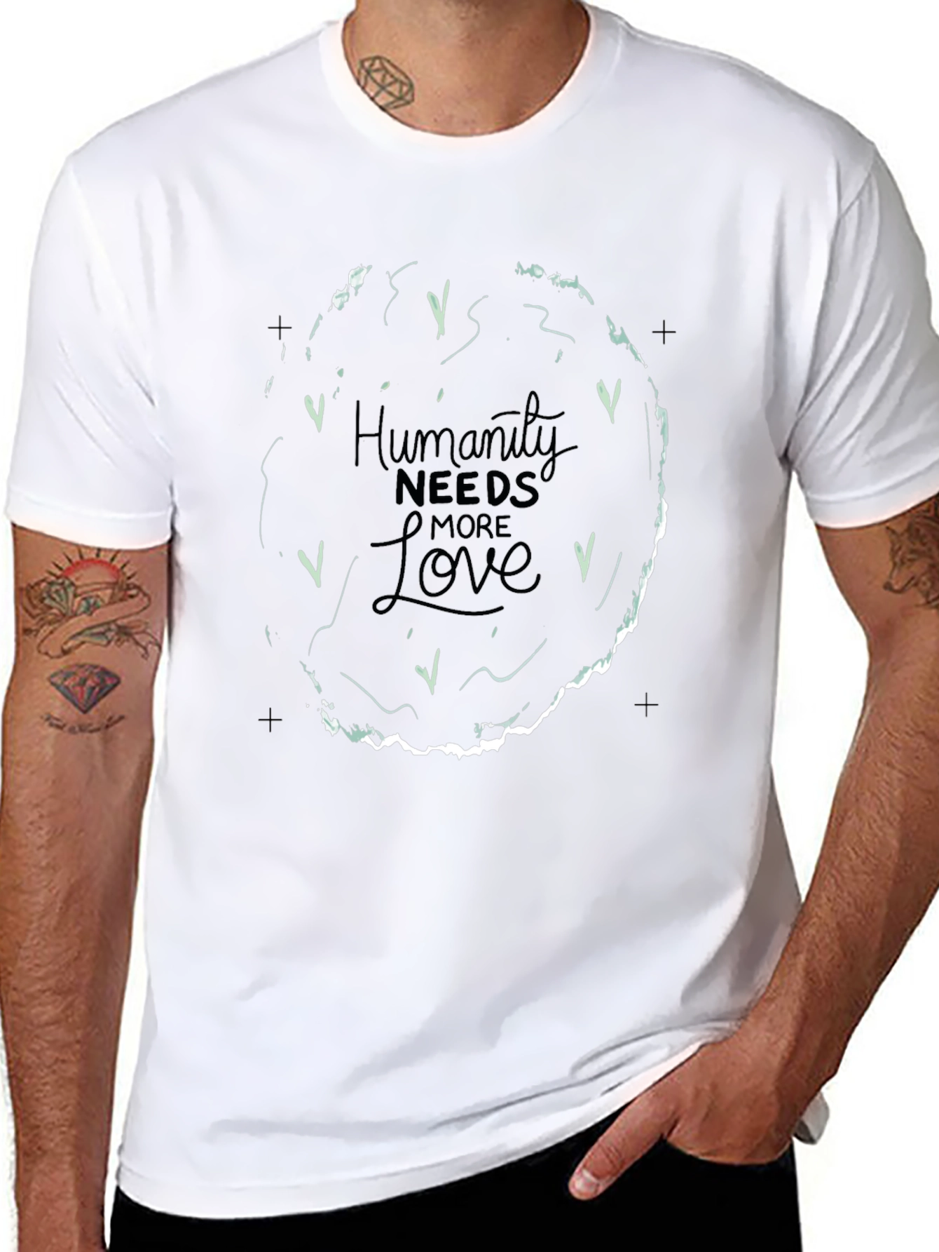 Humanity Needs More Love Graphic Tee - Black