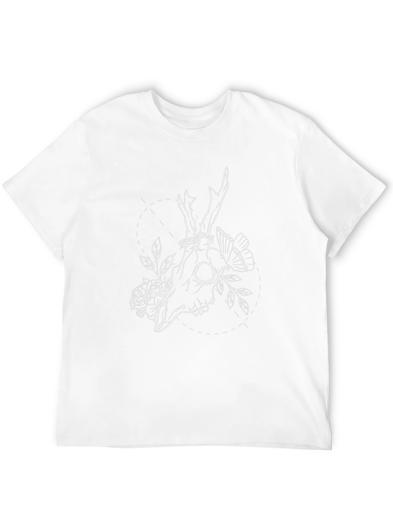 Skull & Floral Graphic T-Shirt - Black