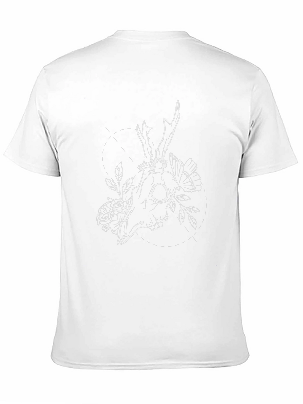 Skull & Floral Graphic T-Shirt - Black