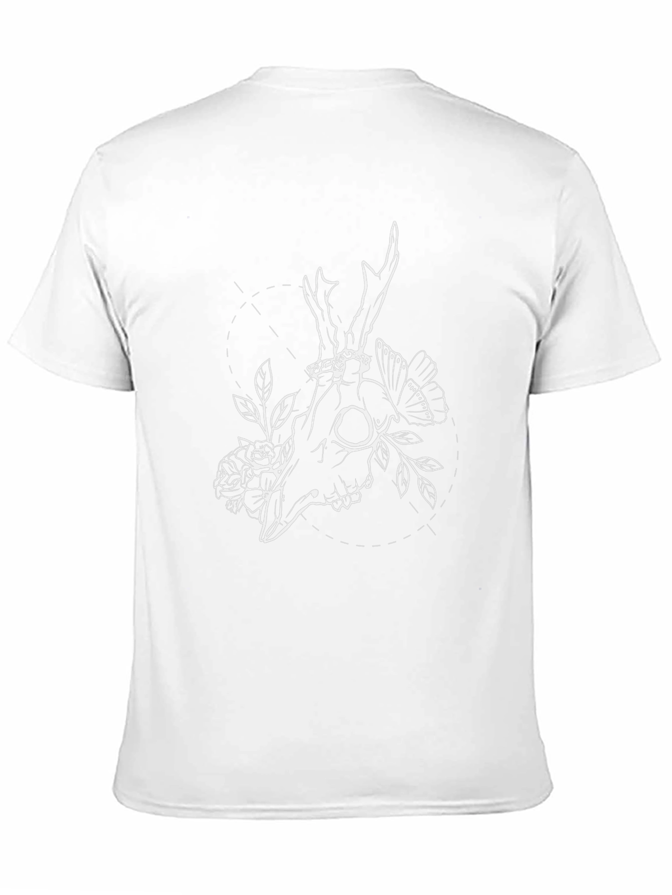 Skull & Floral Graphic T-Shirt - Black