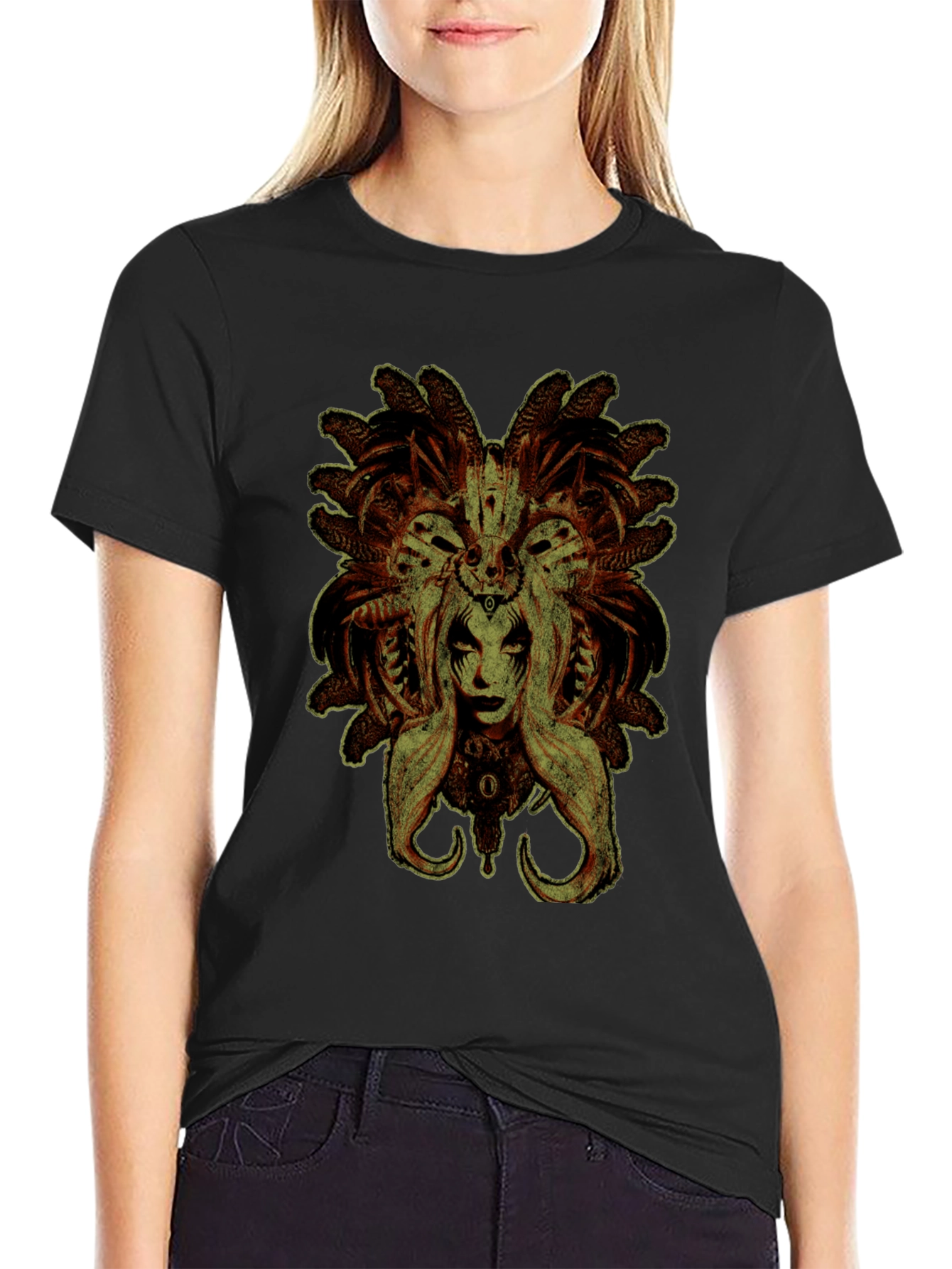 Occult Queen Graphic T-Shirt - Vintage Style Black Tee
