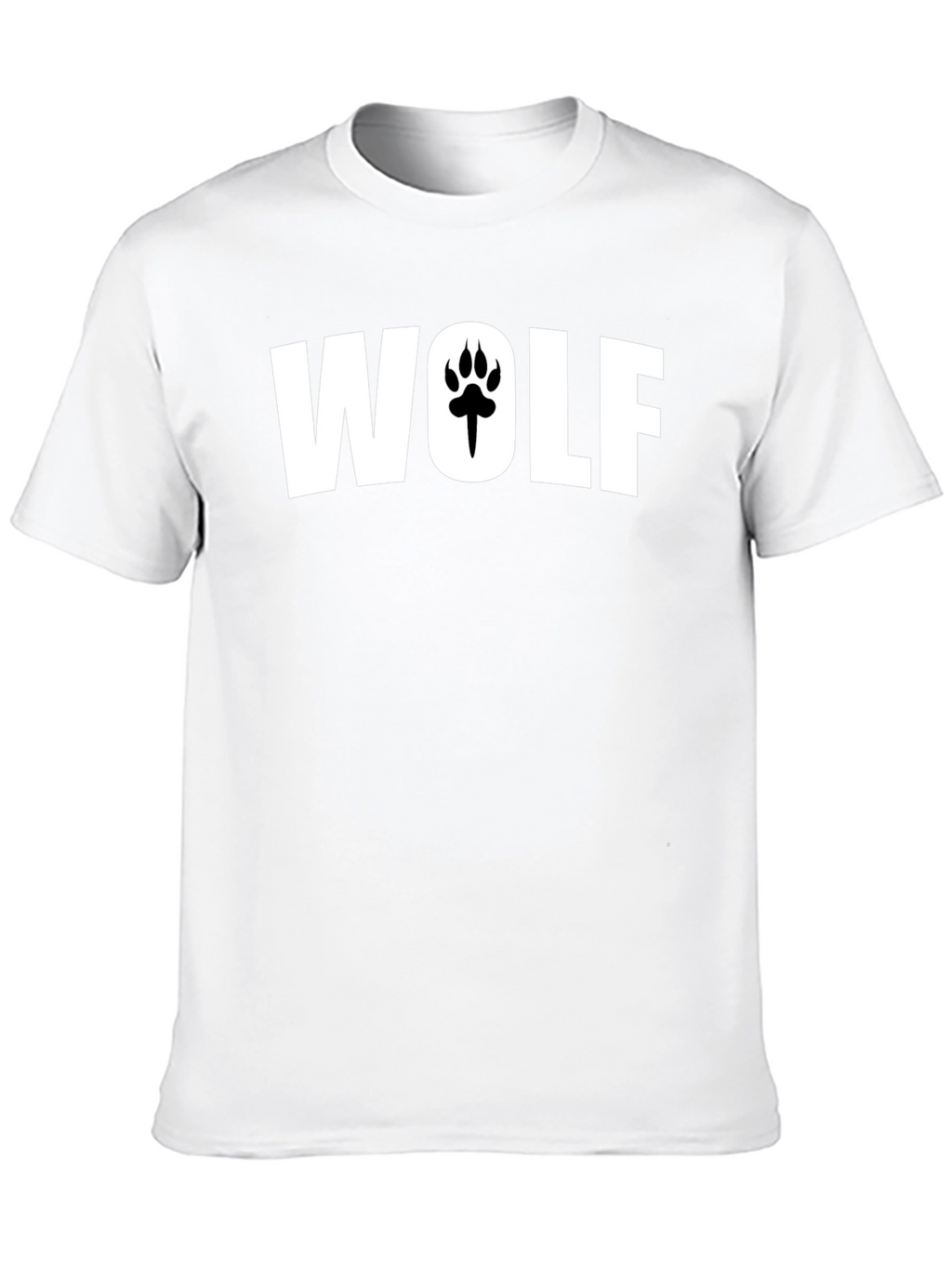 Wolf Paw Print Graphic T-Shirt - Casual Cotton Tee