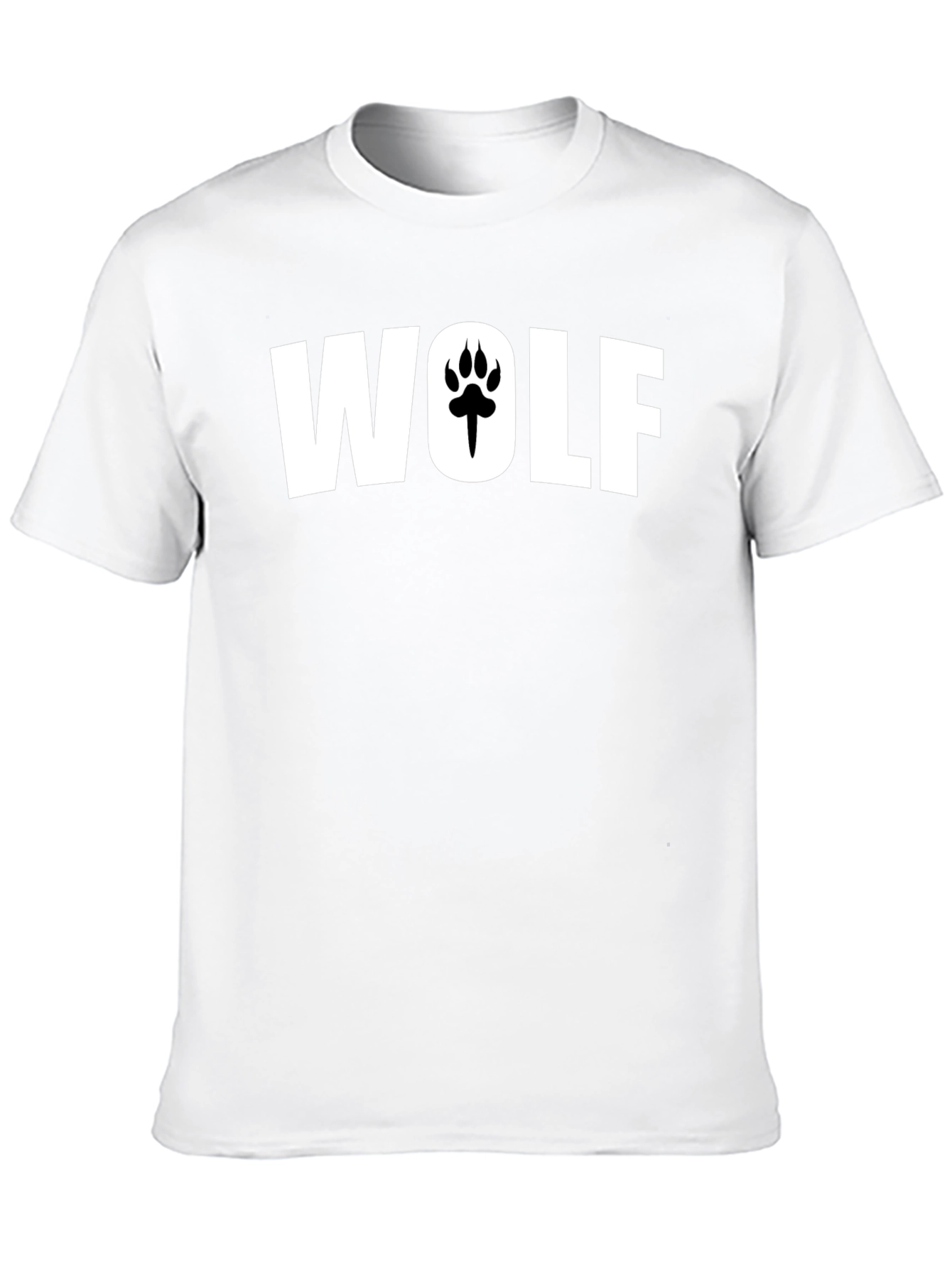 Wolf Paw Print Graphic T-Shirt - Casual Cotton Tee