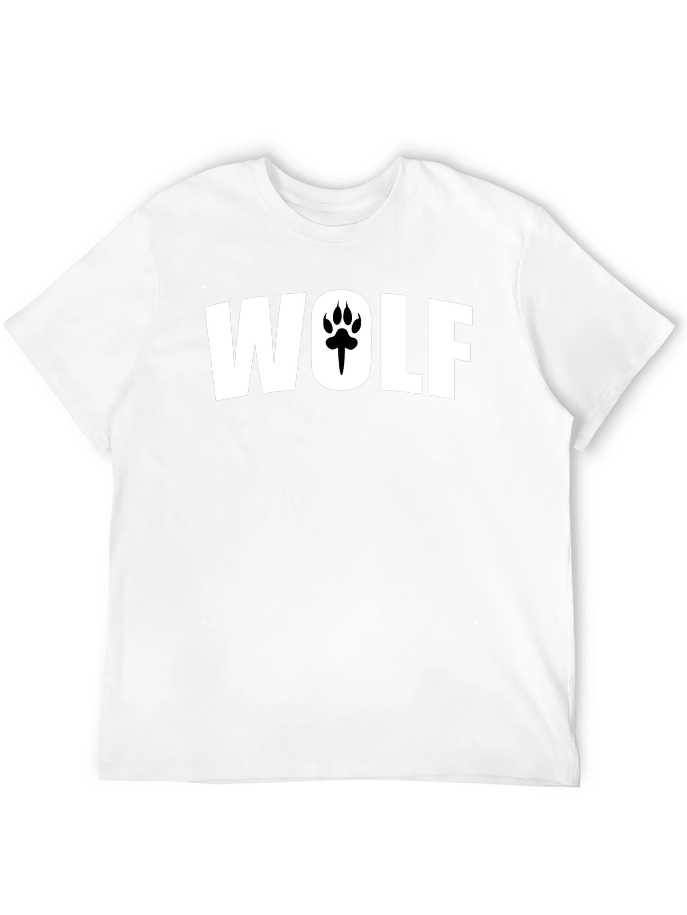Wolf Paw Print Graphic T-Shirt - Casual Cotton Tee