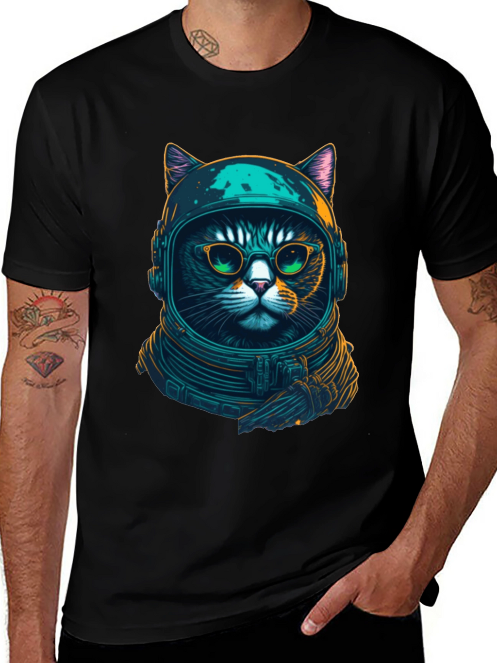 Cosmic Cat T-Shirt - Astronaut Kitty Design