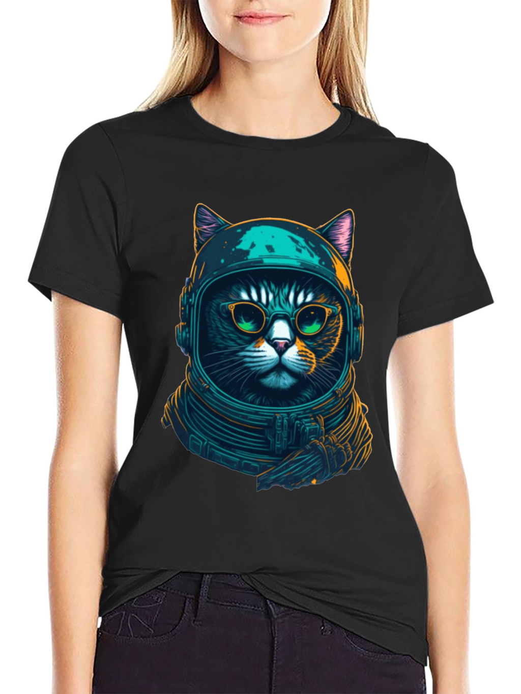 Cosmic Cat T-Shirt - Astronaut Kitty Design