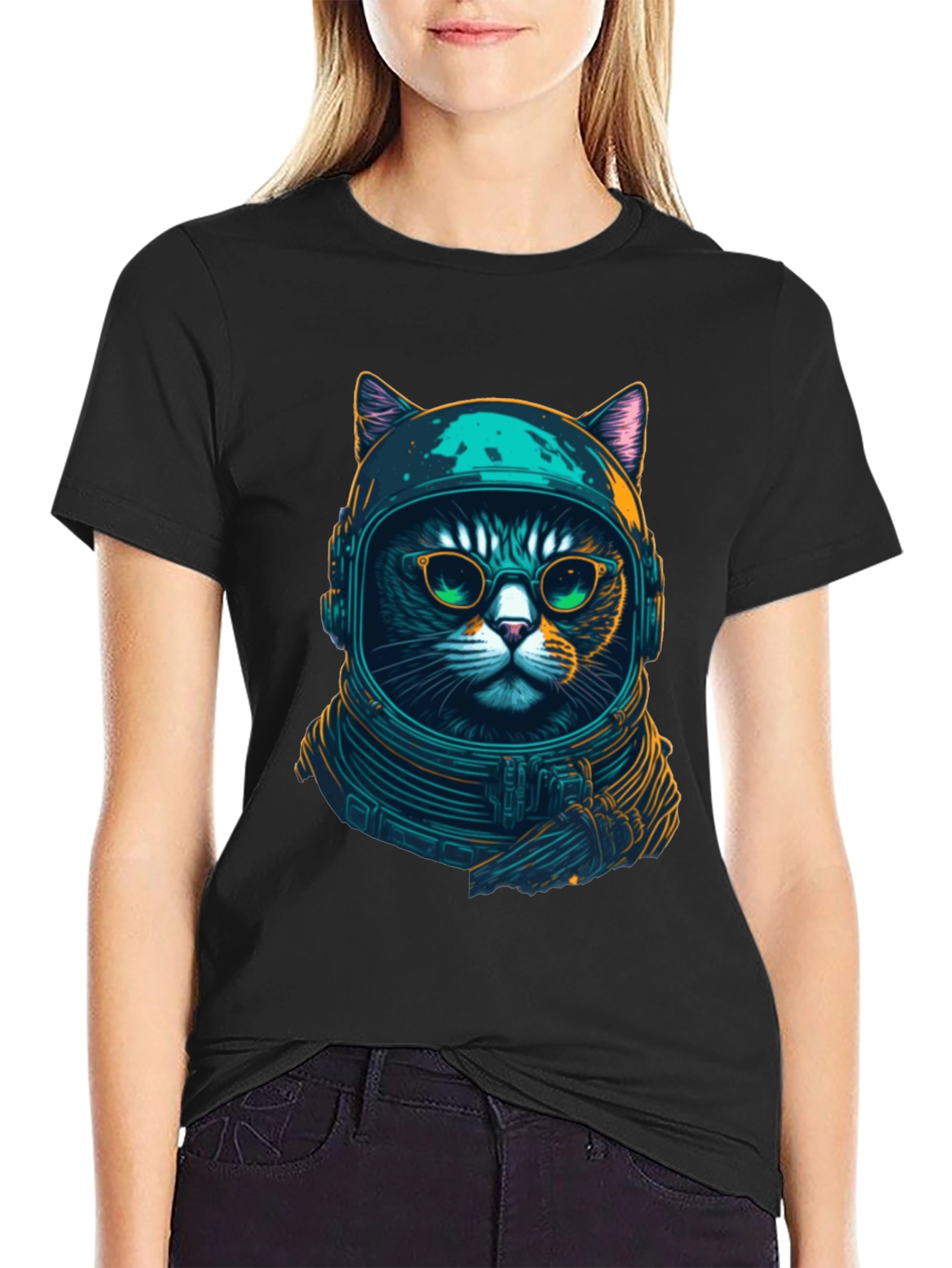 Cosmic Cat T-Shirt - Astronaut Kitty Design