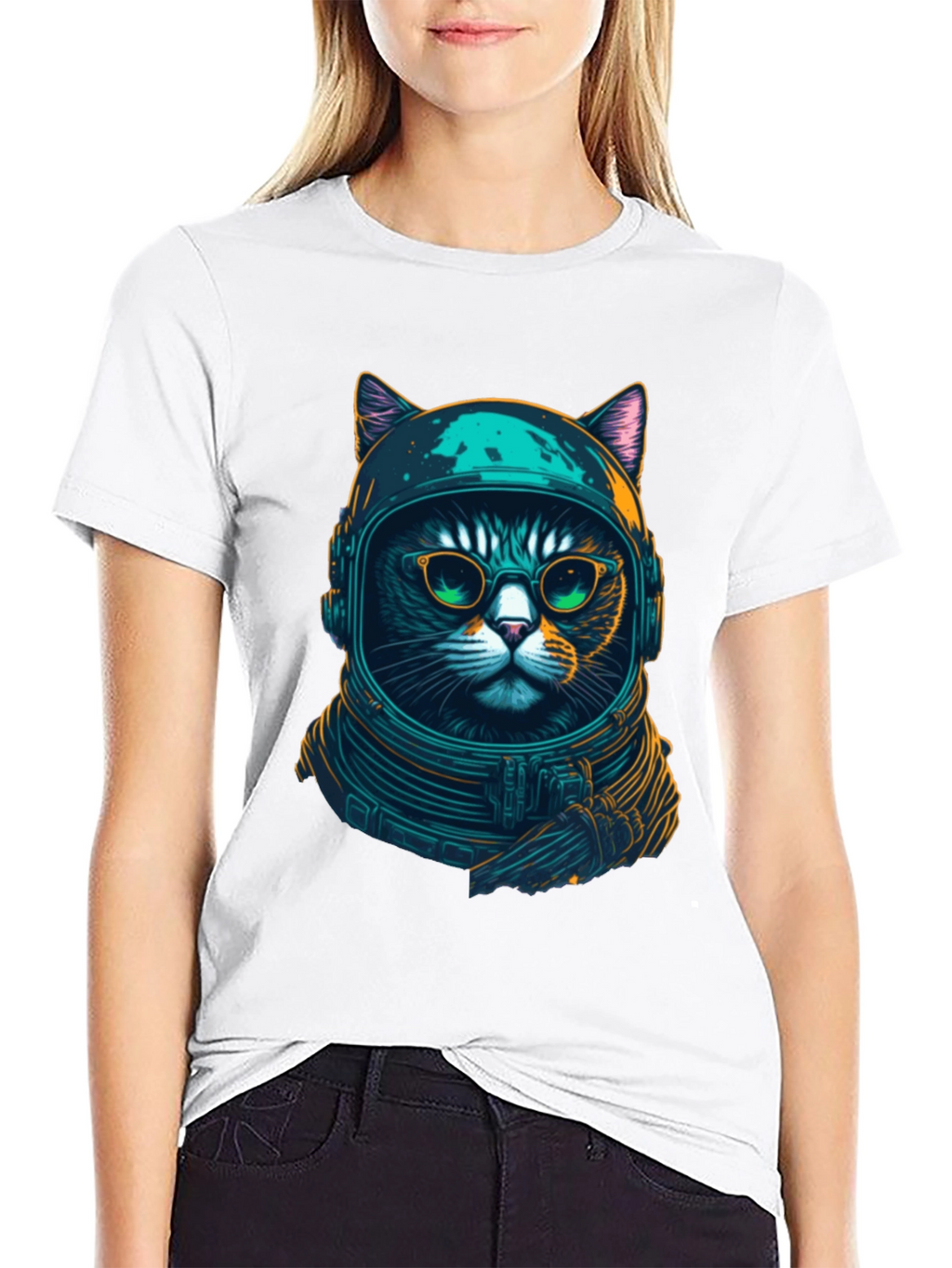 Cosmic Cat T-Shirt - Astronaut Kitty Design