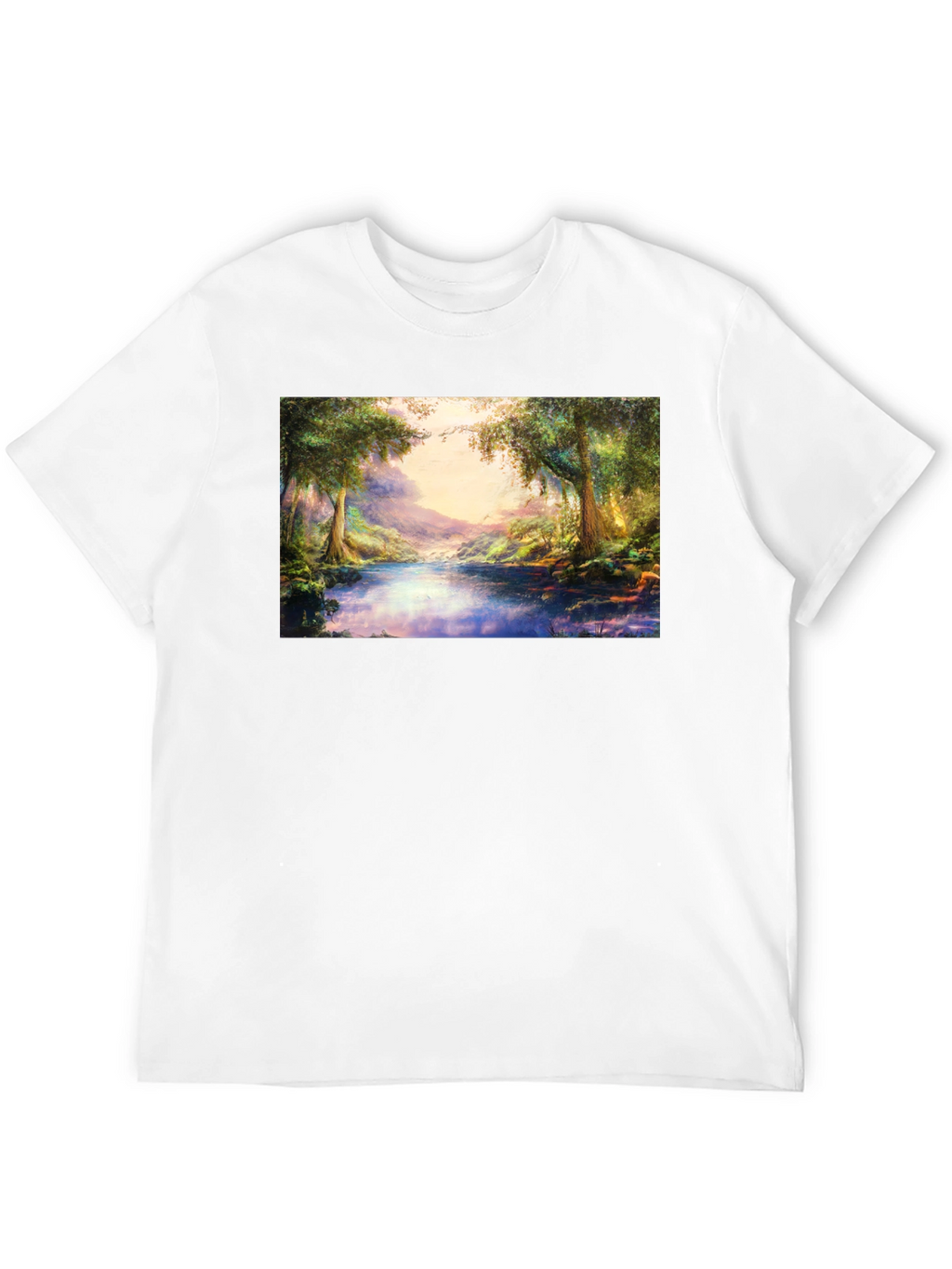 Nature Scenery Graphic Print Black T-Shirt